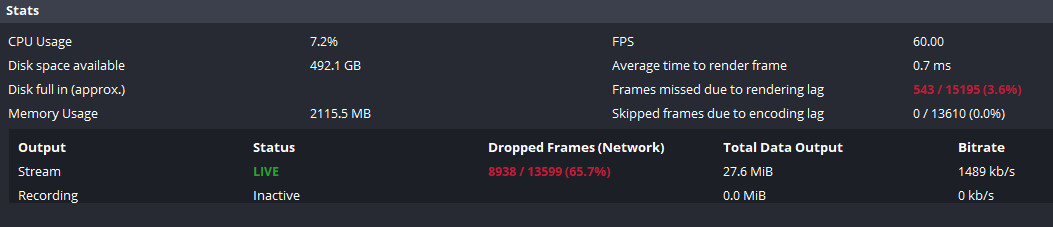 OBS stats