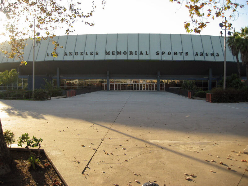 The exterior of the Los Angeles Sports Arena