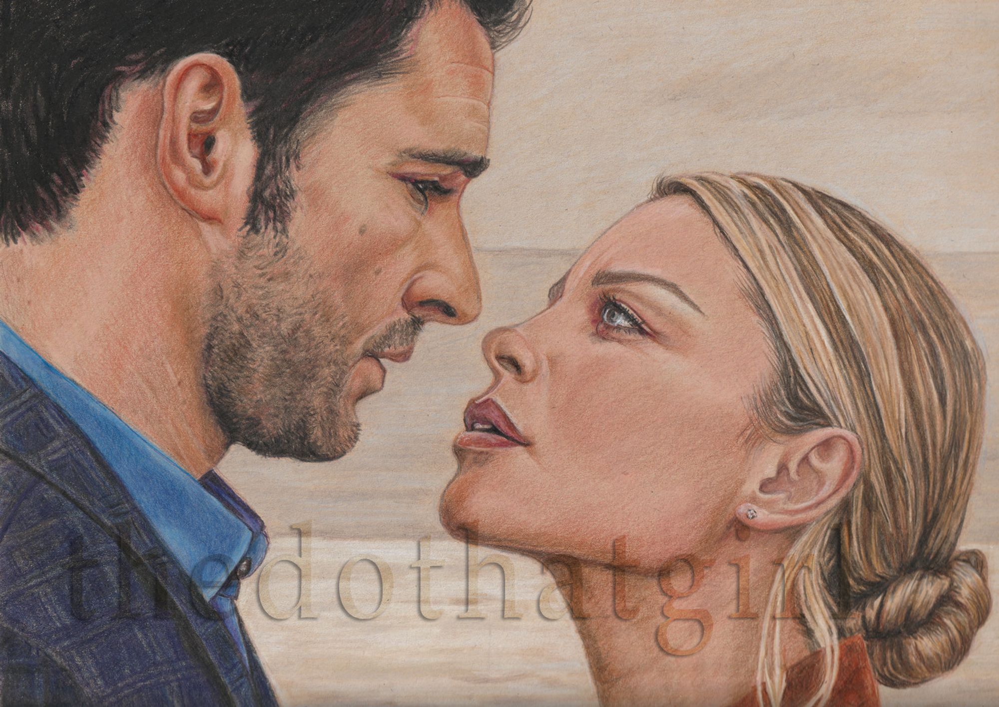 Lucifer and Chloe share a moment on the beach.Season 2