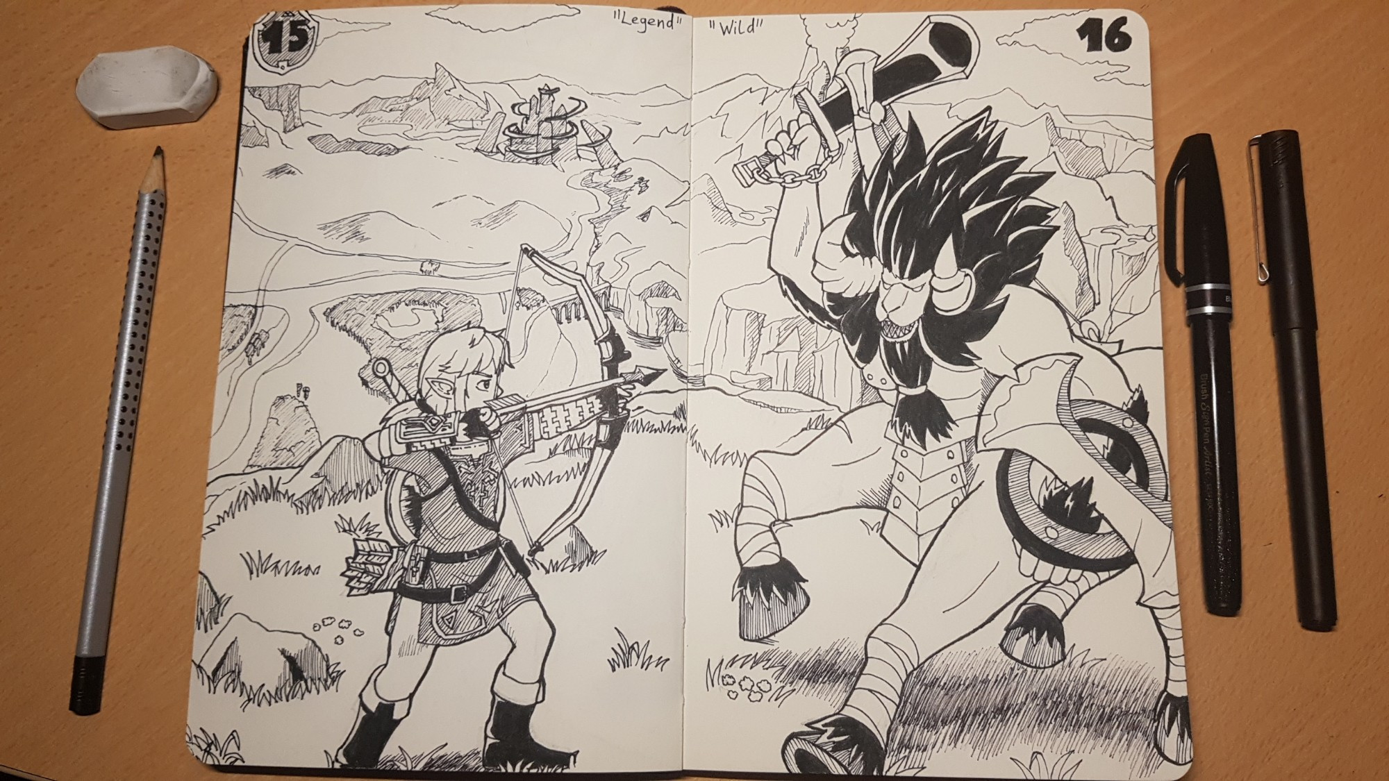 The Legend of Zelda Breath of the Wild - Link fighting a Lynel