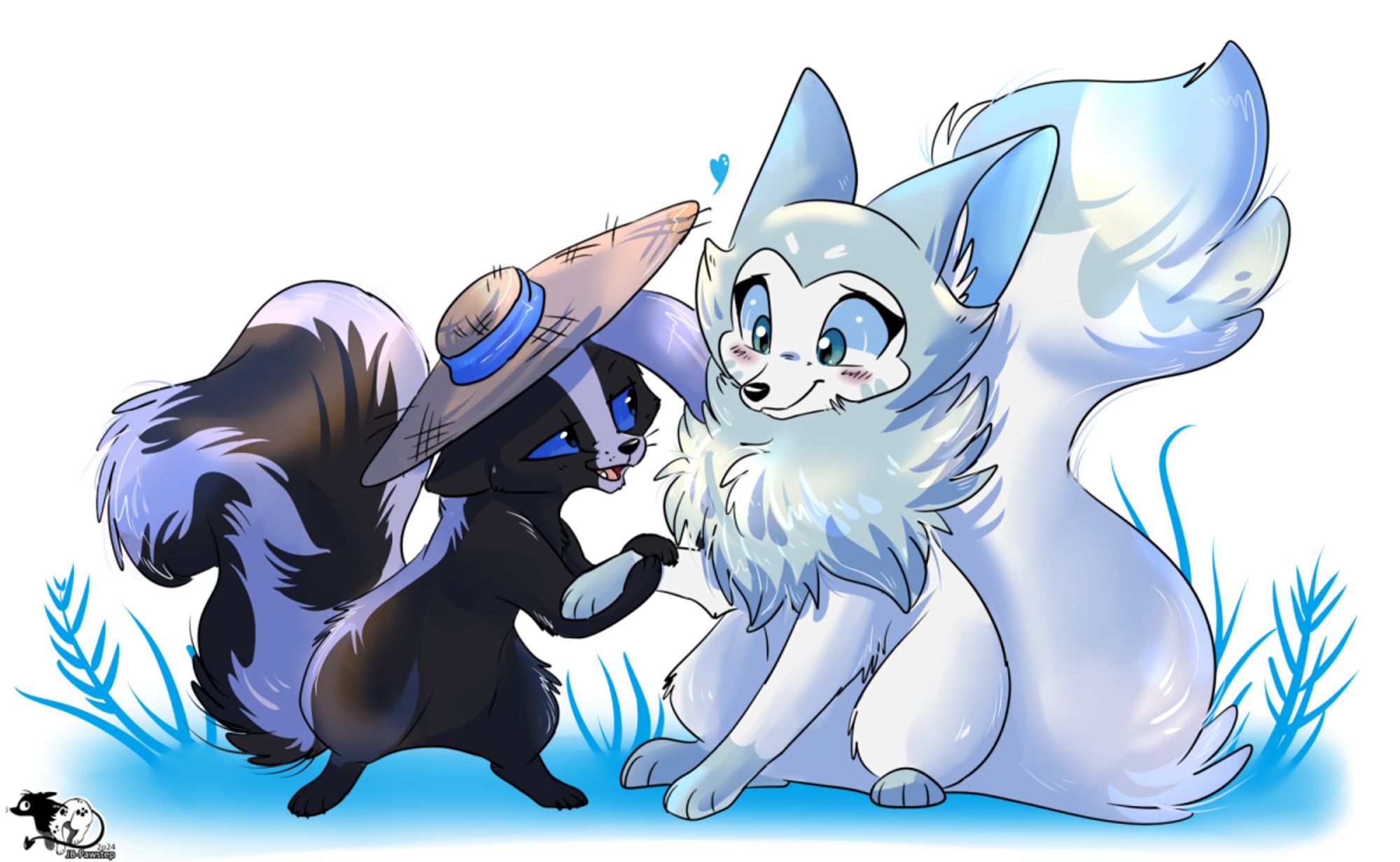 Commission for @VasirrKhajiit64 of his beautiful fox Crystal, and my Dusky!    Commissions are currently semi open. Contact for a price quote if you want <3     #furryart #furryartist #feralart #feralartist #feraloc #skunkoc #skunks #skunkcharacter #skunkfurry #furryskunk #fox