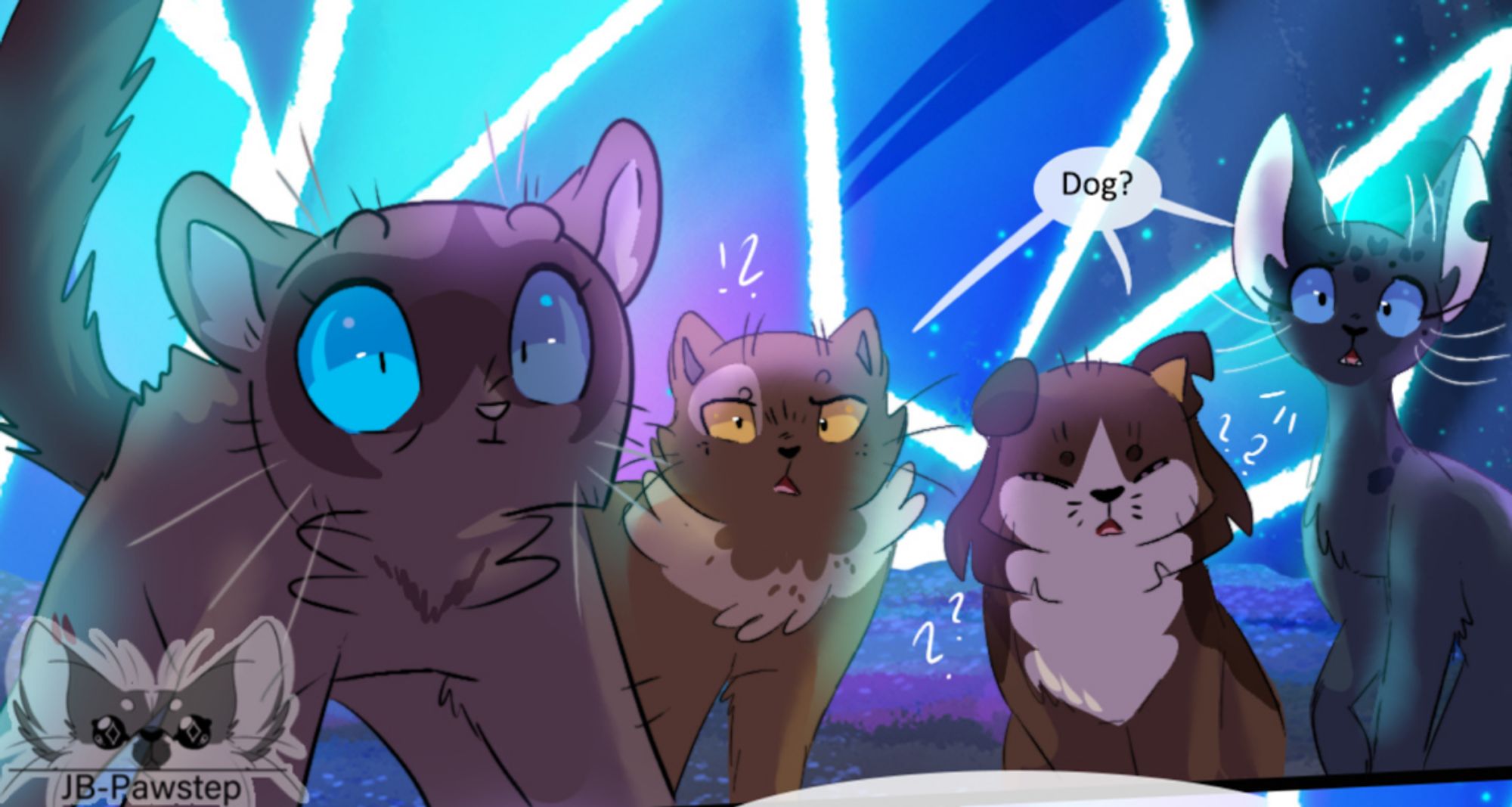 Throwback to the half moon when Rowankite saw a dog in a short vision before waking up.  You can read all parts of HeartClan Chronicles on my dA and on Comicfury, links in my carrd <3  #furrycomic #furryartist #warriorcats #warriorcatscomic #warriorcatsocs #warriorcatscomcis #catcomic #dogcomic #feral