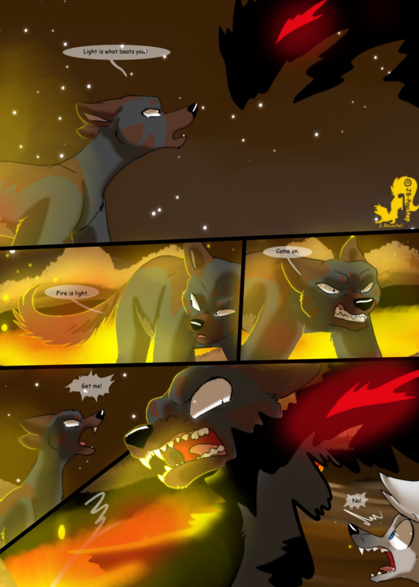 Chronicles of NeoPaneruga got more readers during the last couple of months than ever before. Thanks for your interest in my edgy battle fluffs <3  Here is one of the more edgy scenes xD You can read it all on deviantart and comicfury!  #furryart #furrycomic #feralart #feralcomic #dogcomic #catcomic