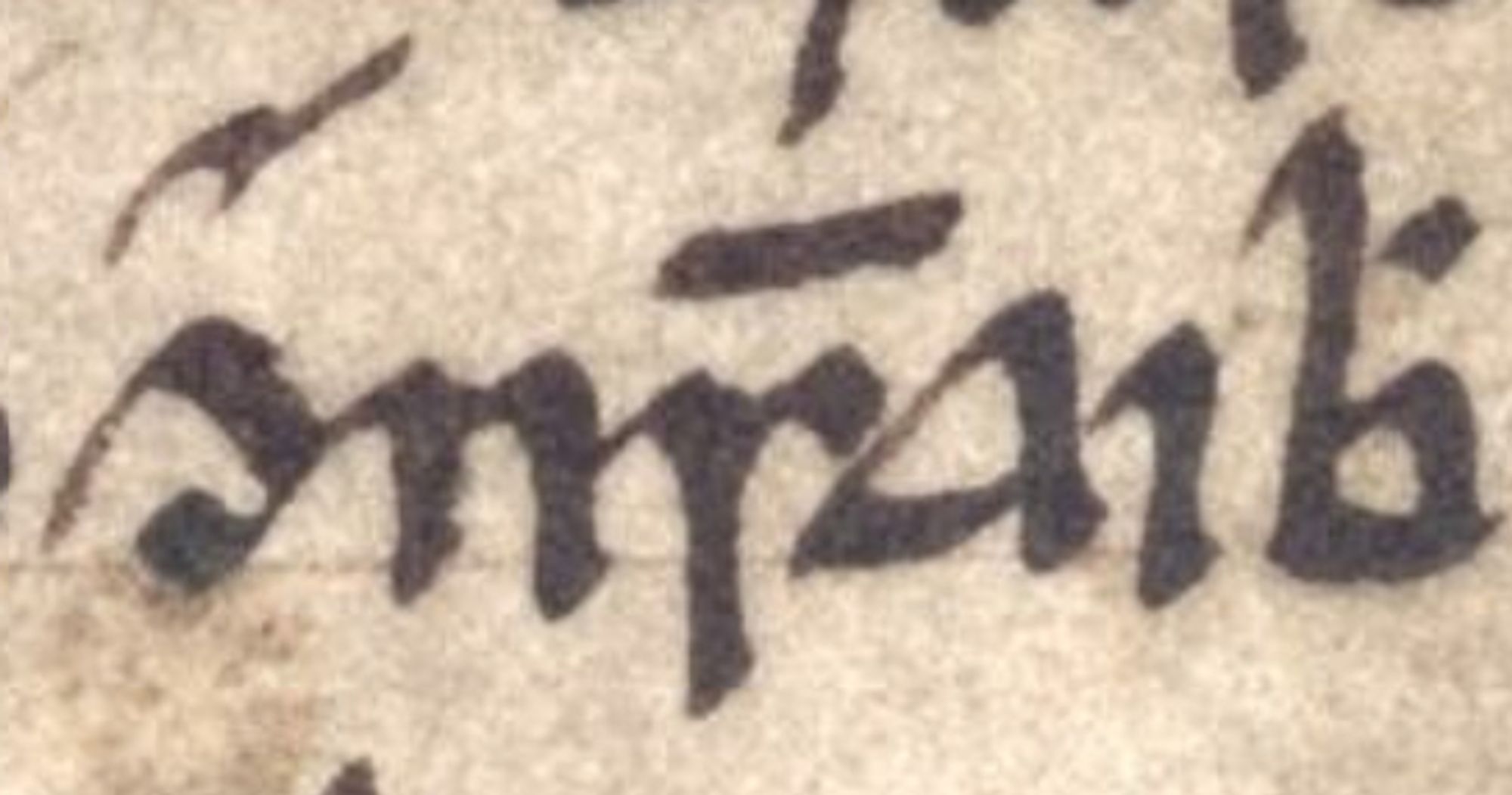 A heavily abbreviated word in a medieval manuscript.