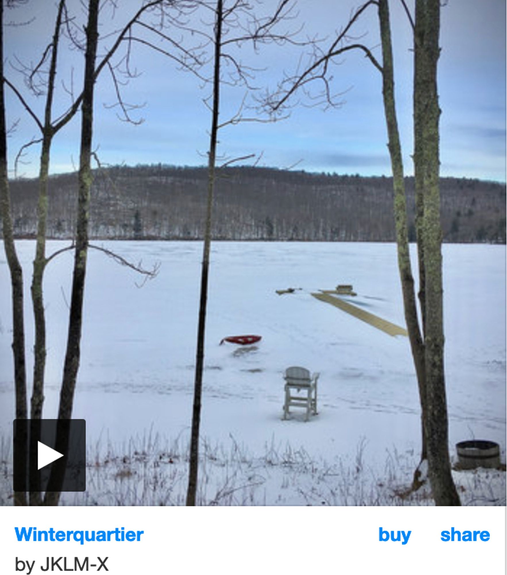 Album Cover "Winterquartier". Der zugefrorene Cream Hill Lake in Cornwall, wo man im Sommer baden kann.