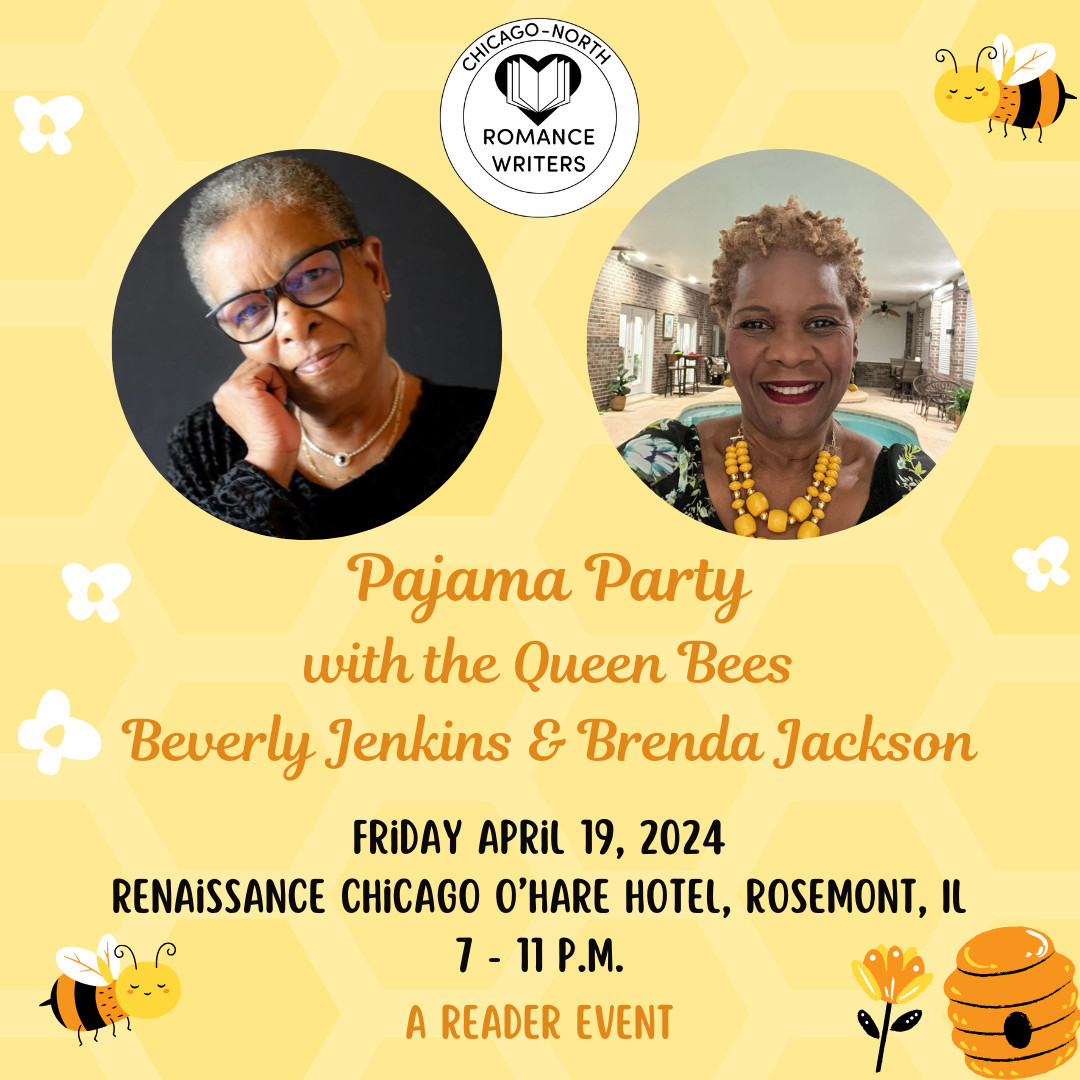 Graphic for pajama party featuring Beverly Jenkins and Brenda Jackson at Spring Fling 2024