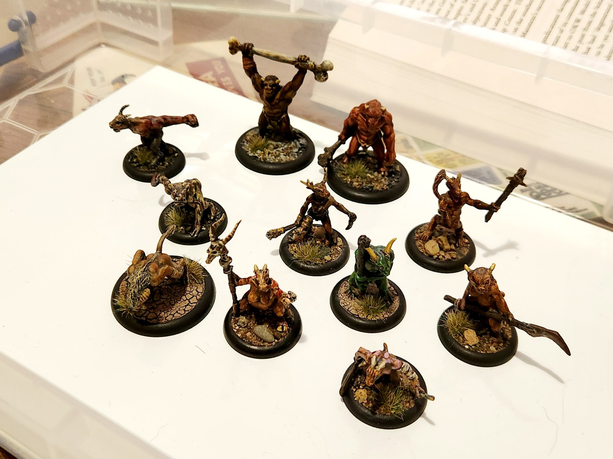 A selection of Fenris Games goatkin/broos/beast folk in resin. Some of the best minis I've ever purchased. No buyer's remorse here!