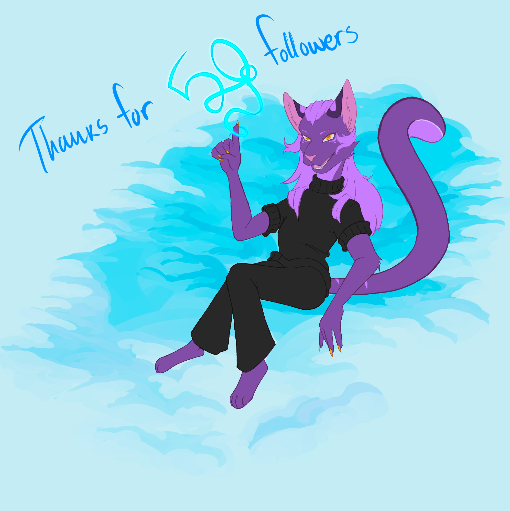 an image to celebrate 50 followers and offer a raffle as thanks!