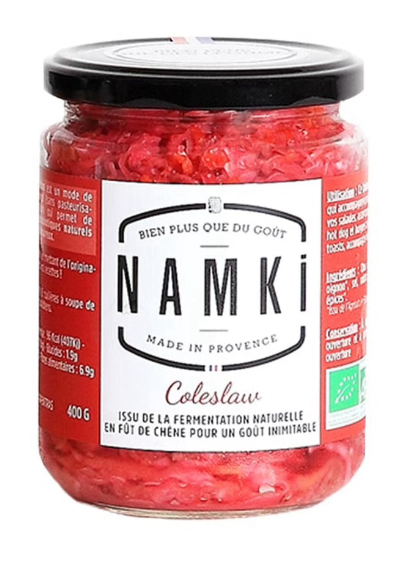 Un bocal de coleslaw de la marque « Namki »