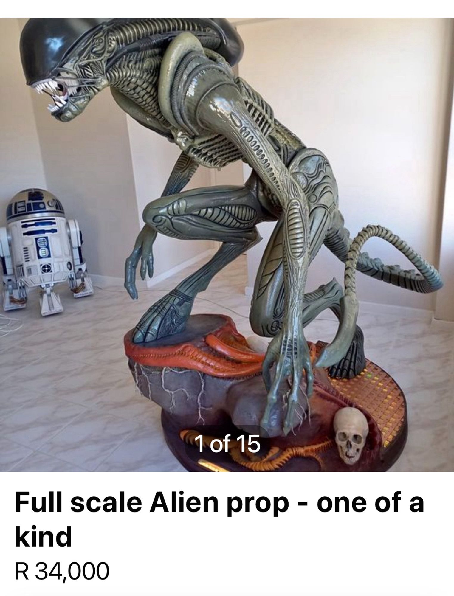 FB marketplace ad for full scale Aliens (movie) figure / prop