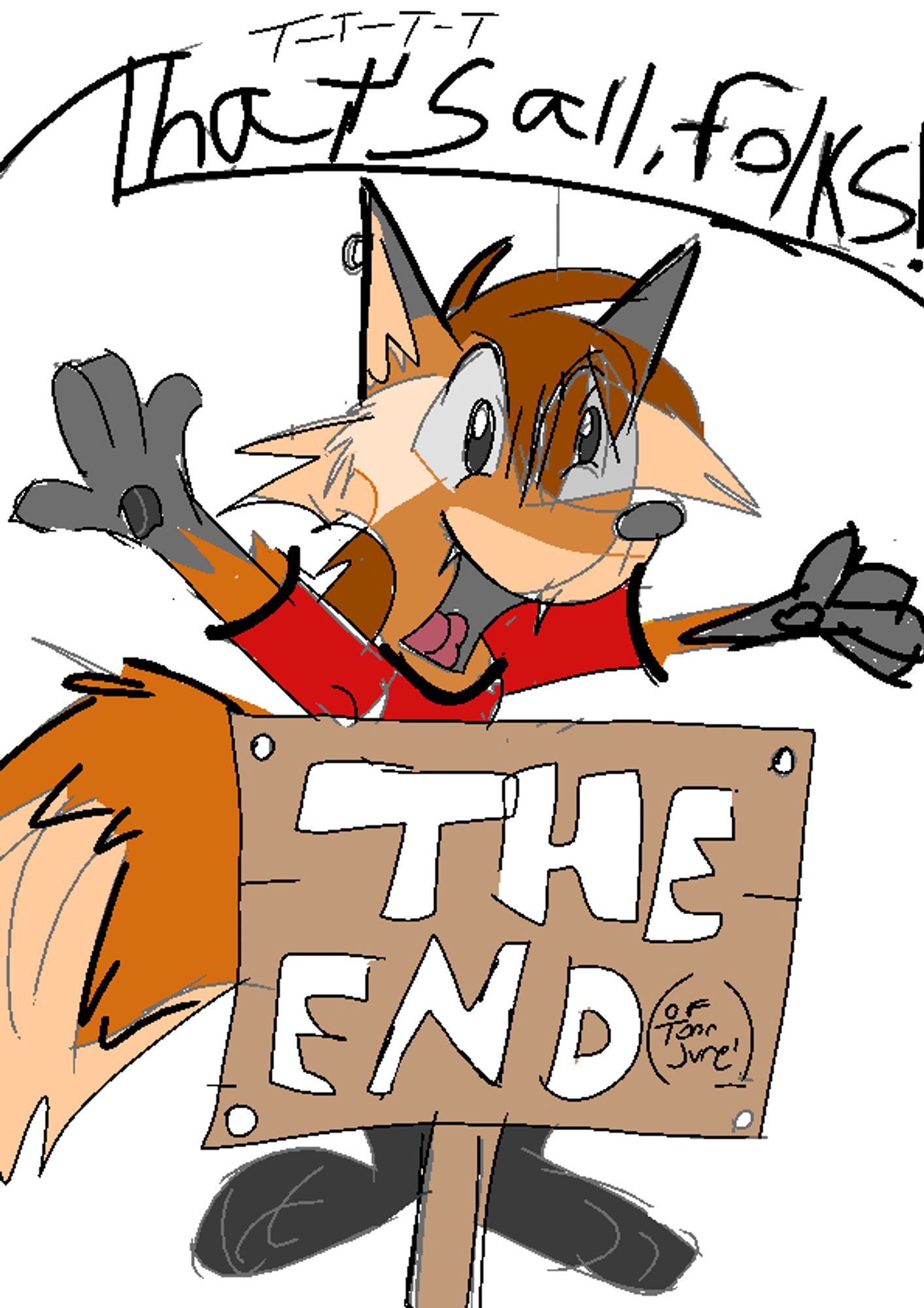 Amber the Fox doing a tribute to the classic Looney Tunes line.