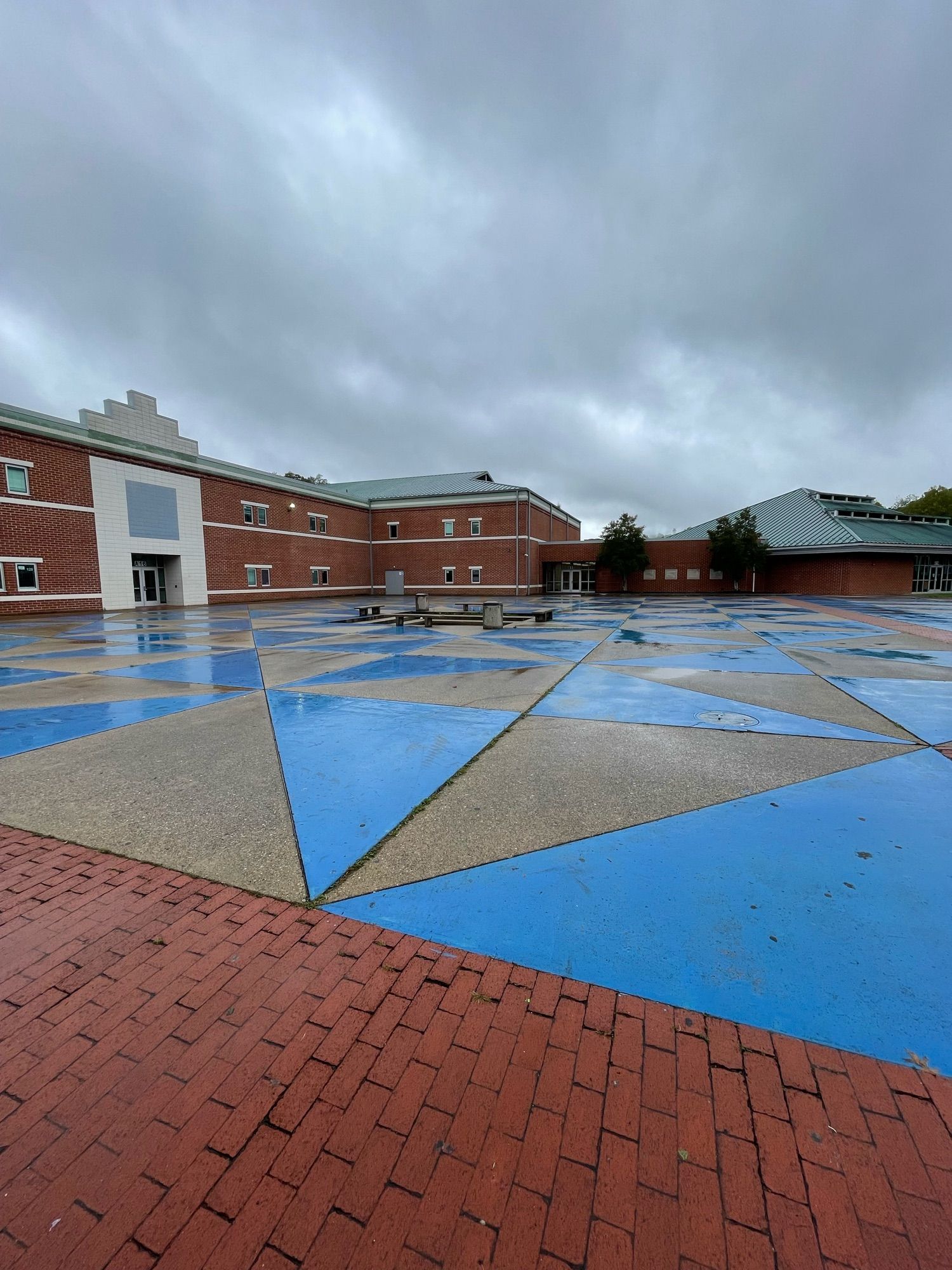 The courtyard at Capital High school. The stairwell on the left reeked of weed after lunch every day.