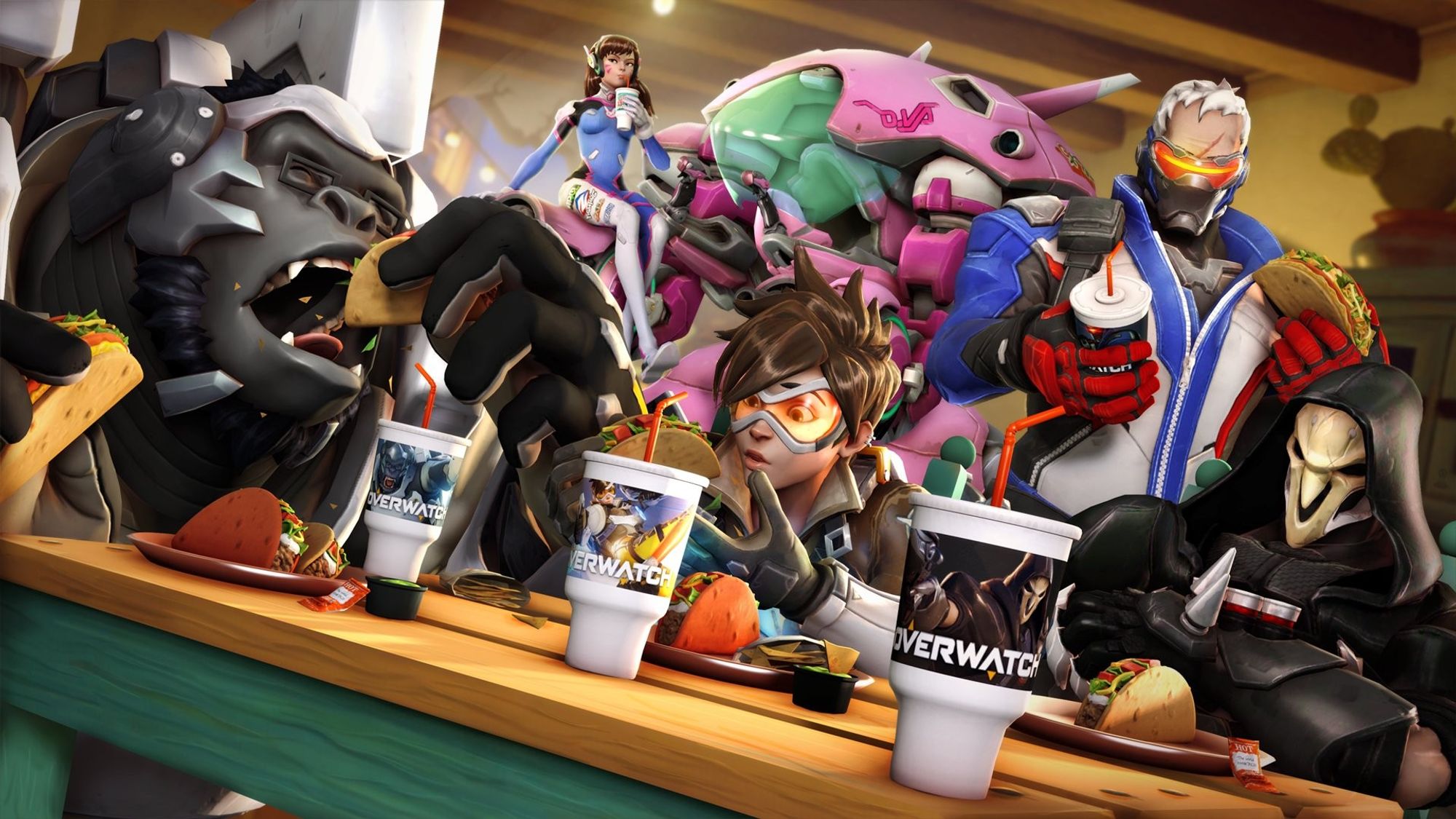 Promotional graphic for Taco Bell x Overwatch for Activision Blizzard Entertainment.