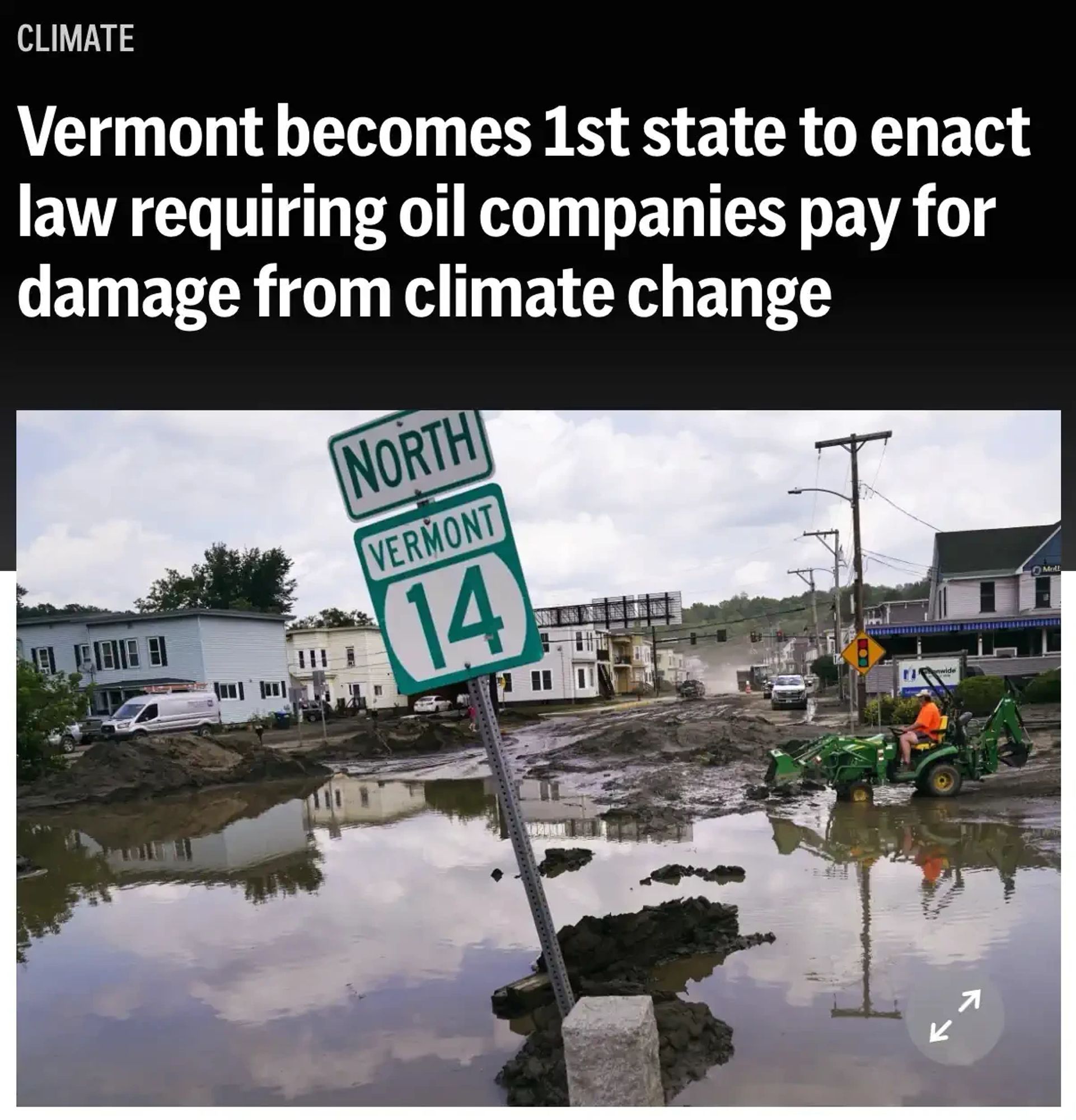 Vermont becomes 1st state to require oil companies to pay for climate change damages  