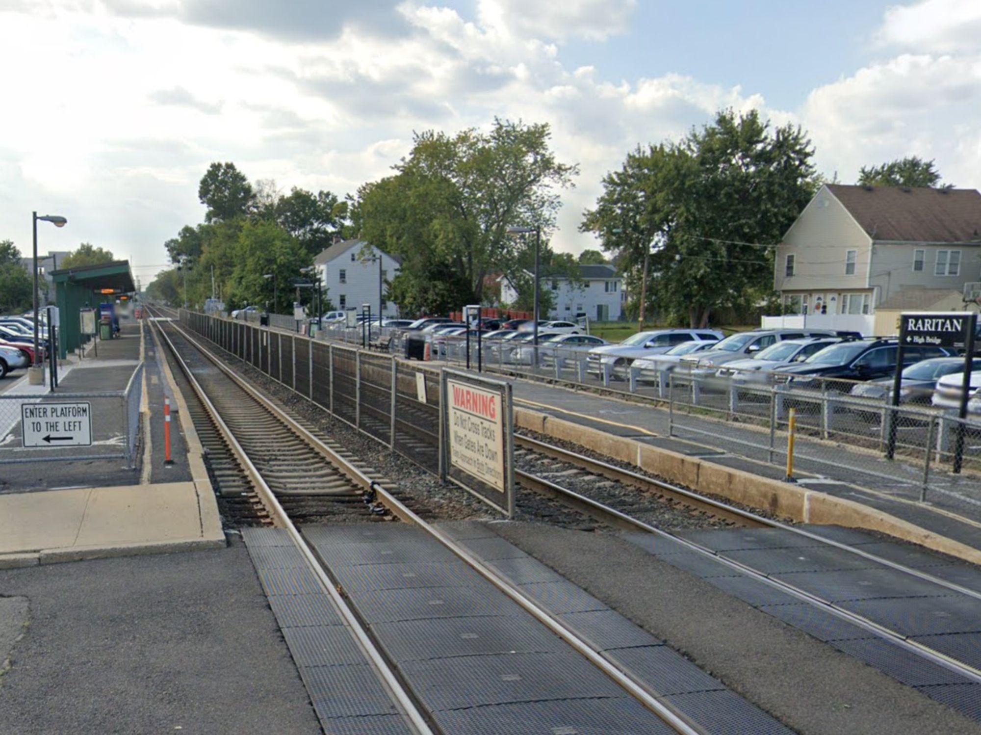 google street view of Raritan NJ's station. it's all low-level platforms.  good luck if you have a wheelchair or trouble climbing stairs