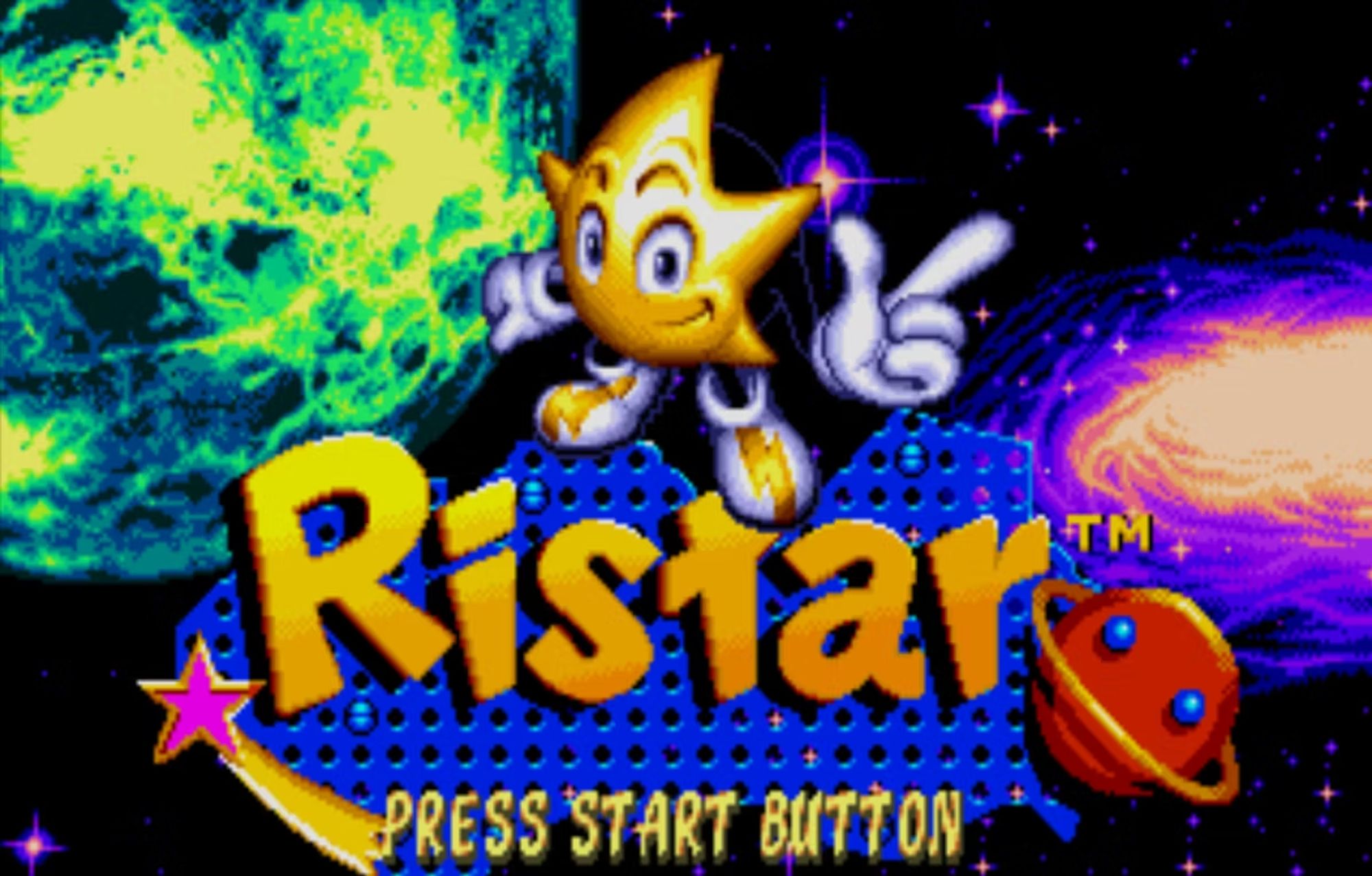 Ristar, a Sega Genesis title that released in 1995.

I beat this game on Super Difficulty a year ago.