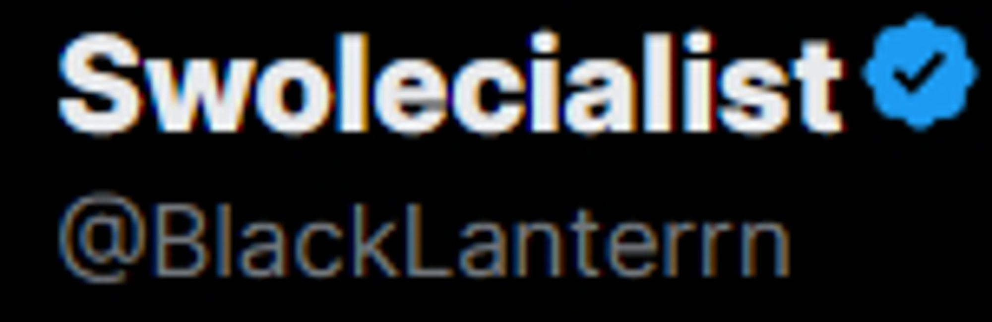 screenshot of twitter user swolecialist @blacklantern with a blue checkmark