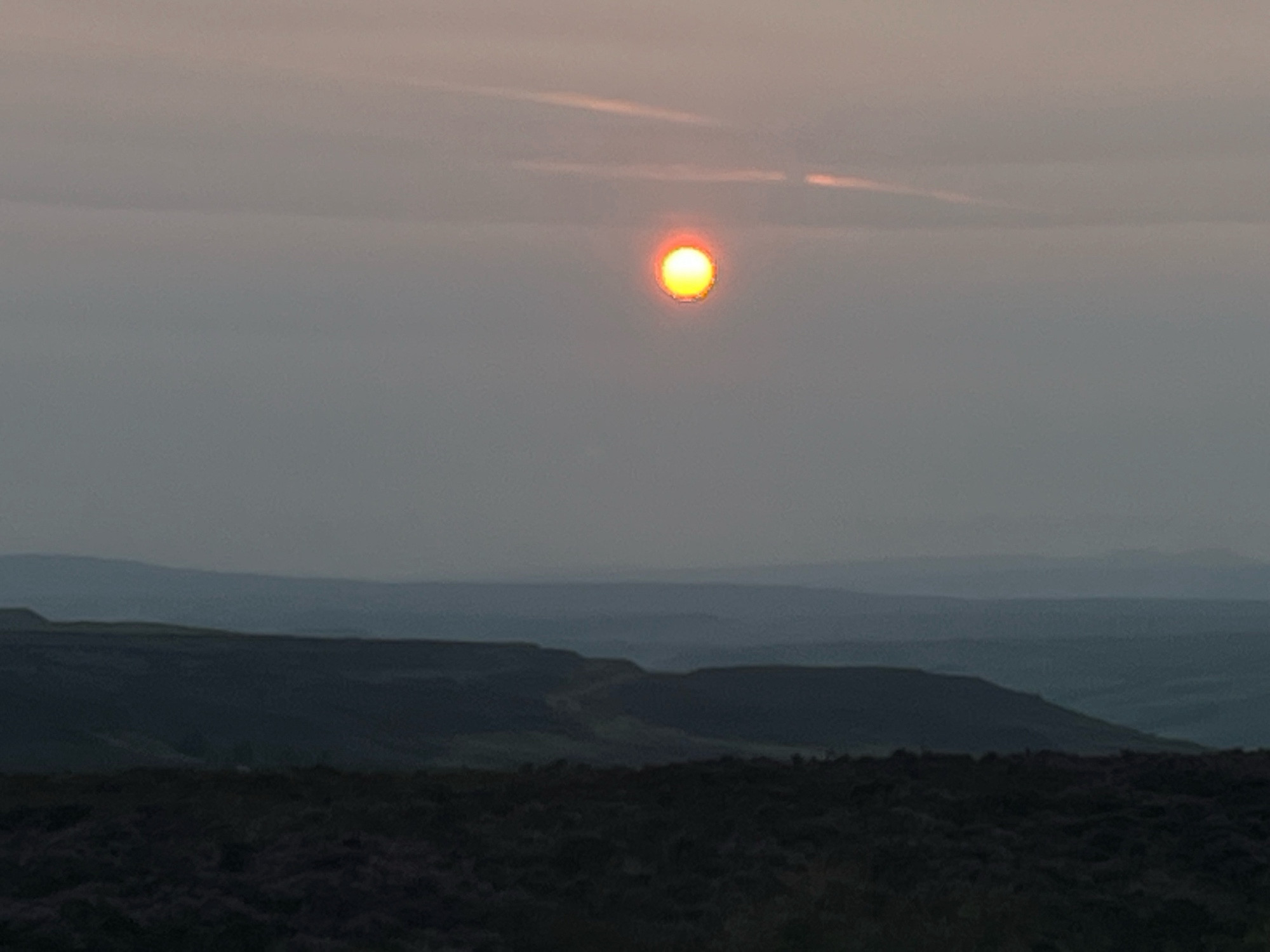 Sun setting over Gilwern Hill