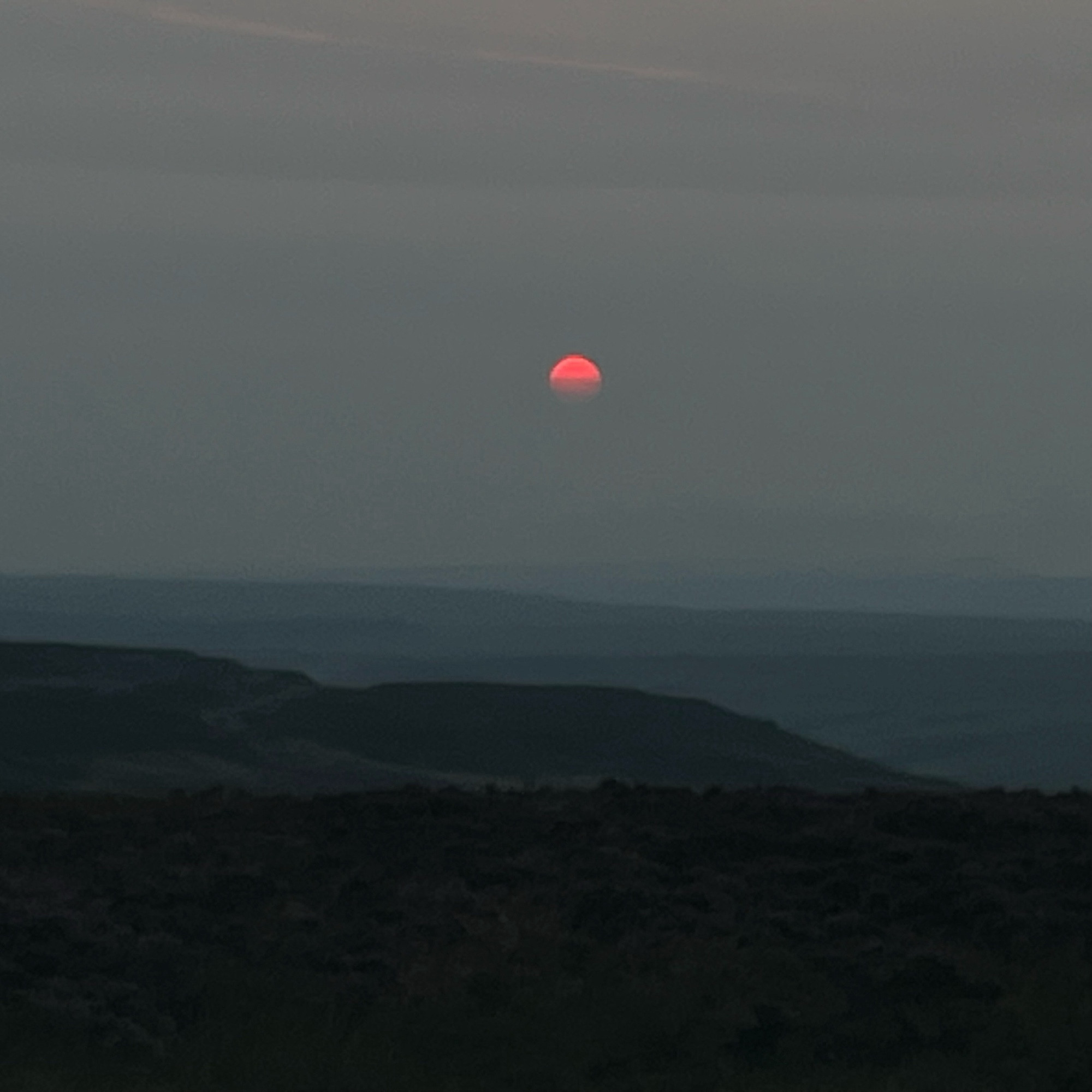 Dipping sunset over Golden Hill