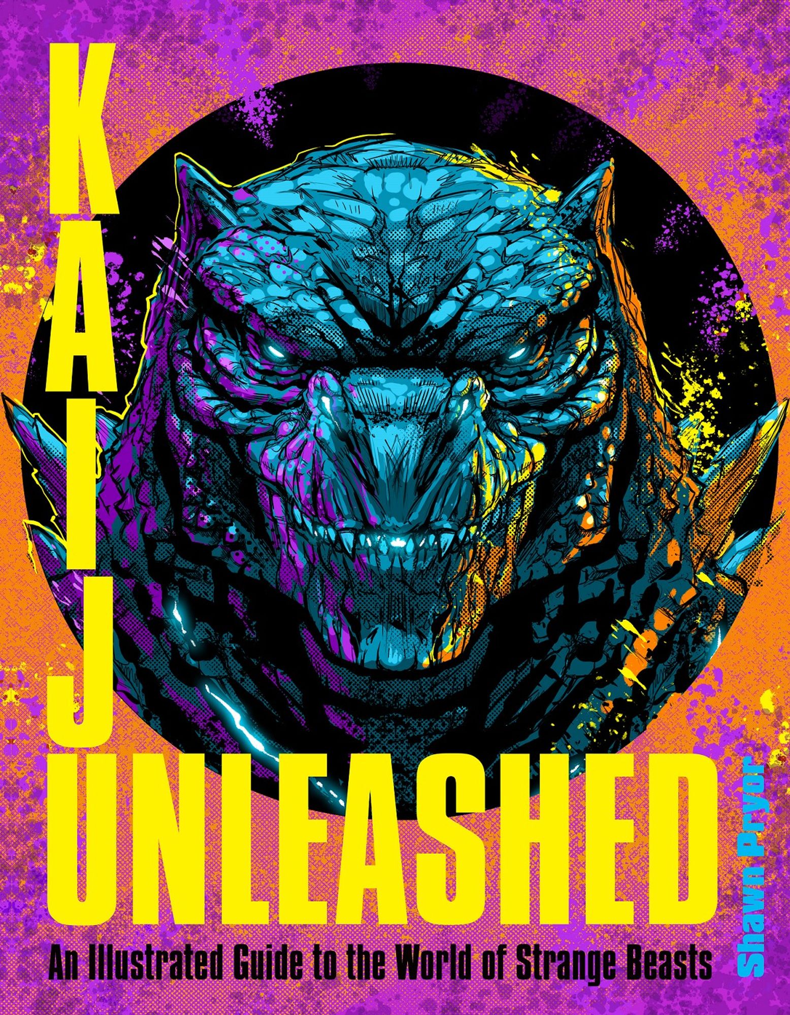 Book Cover for Kaiju Unleashed. It features an illustration of a "Godzilla-type" kaiju head on the cover.