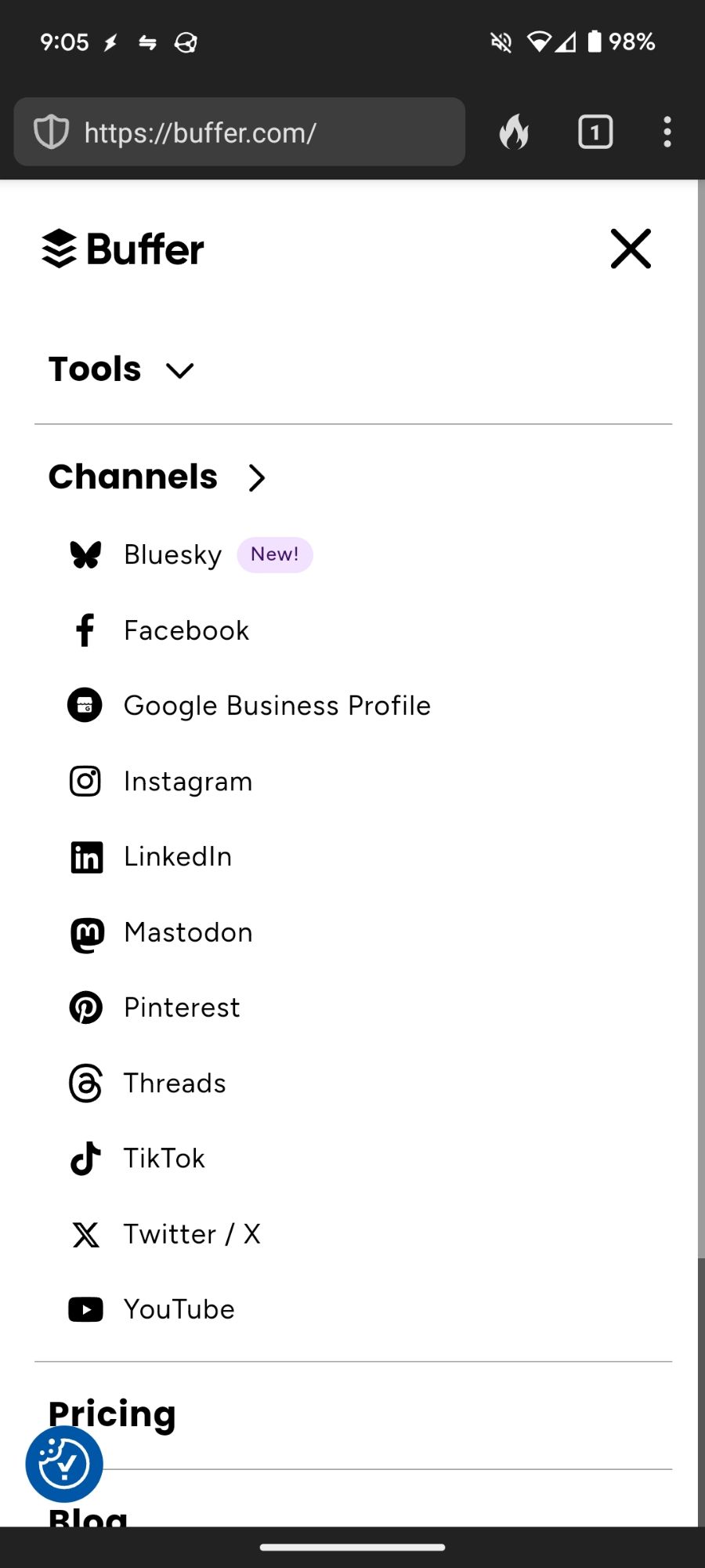 Buffer.com now has bluesky as a "channel."