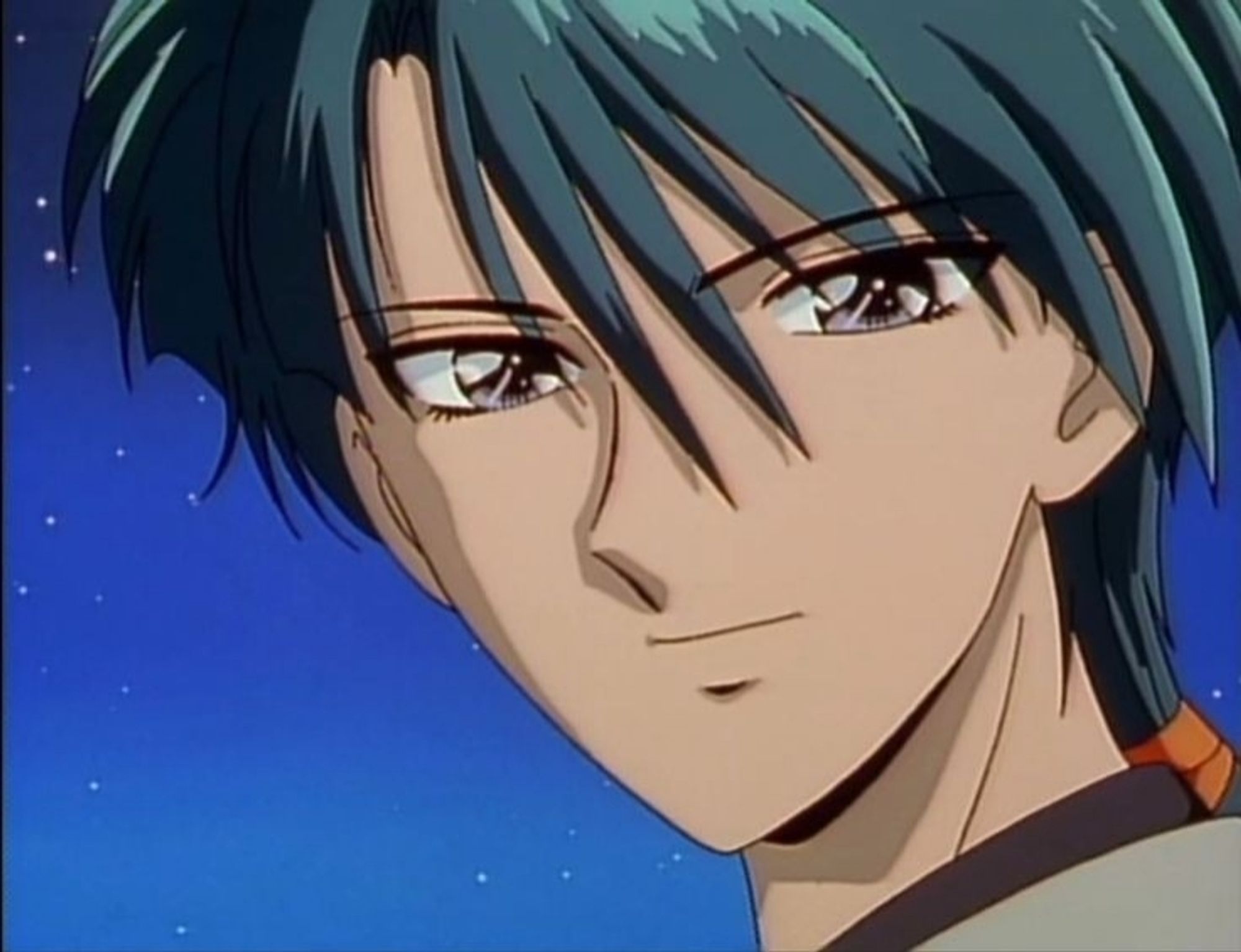 Tamahome from Fushigi Yugi with his cute smile.