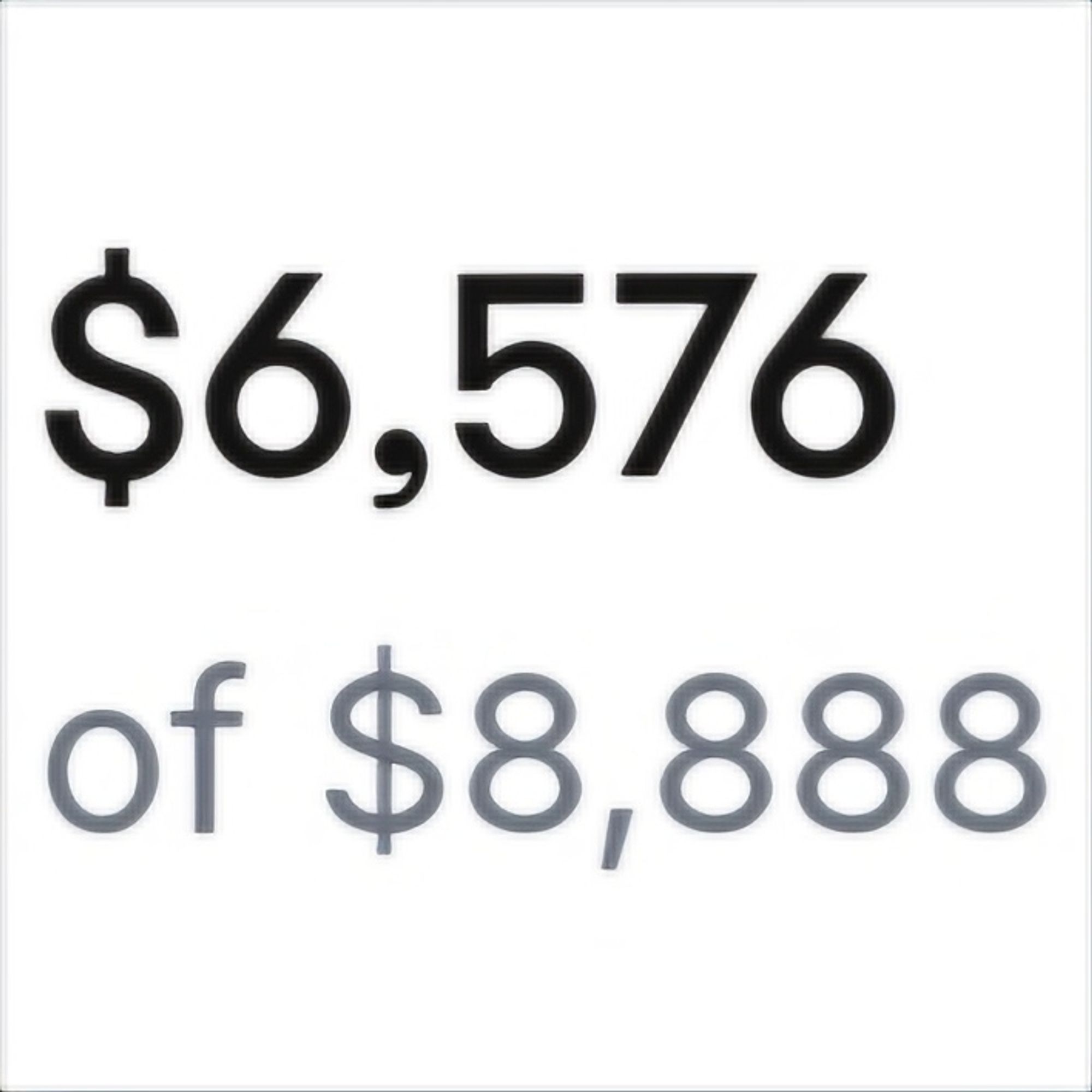 $6,576 of $8,888