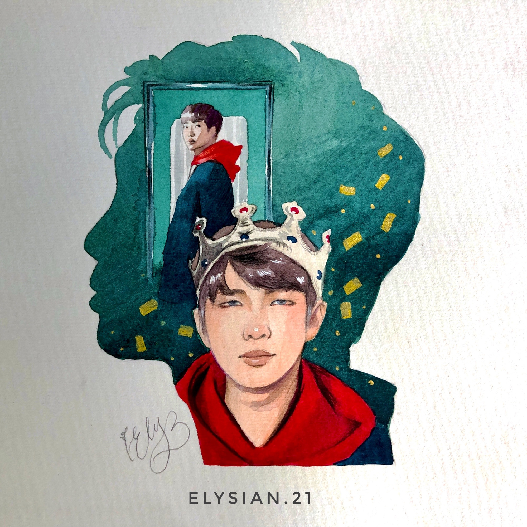 Fan art of BTS Namjoon (RM) from the Spring Day music video