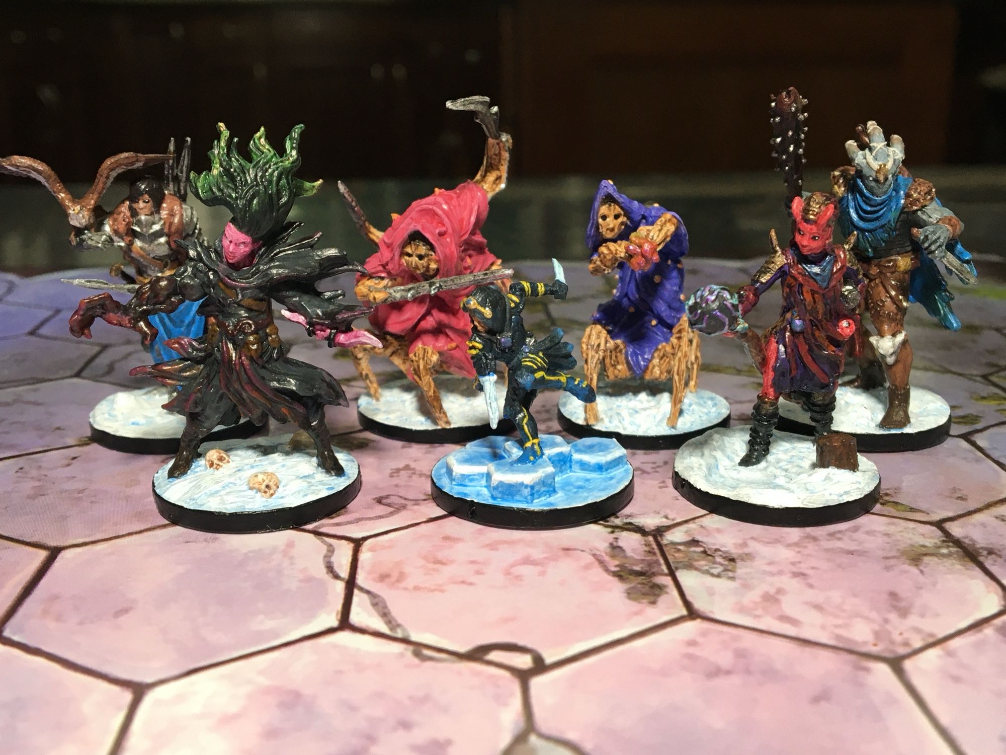 Painted miniatures for the board game Frosthaven