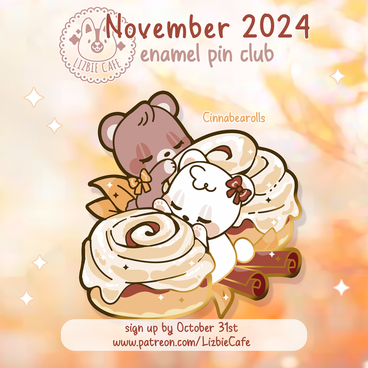 Cute bears with cinnamon rolls