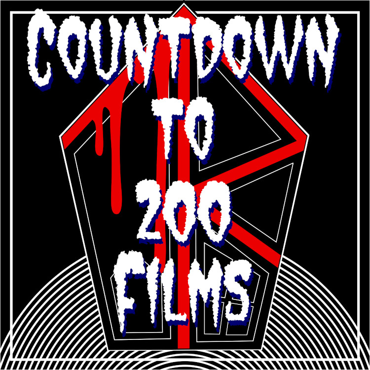 The Ruby Tombsday Horror Show logo depicting a house on a stylized hill, with the text "Countdown to 200 Films"