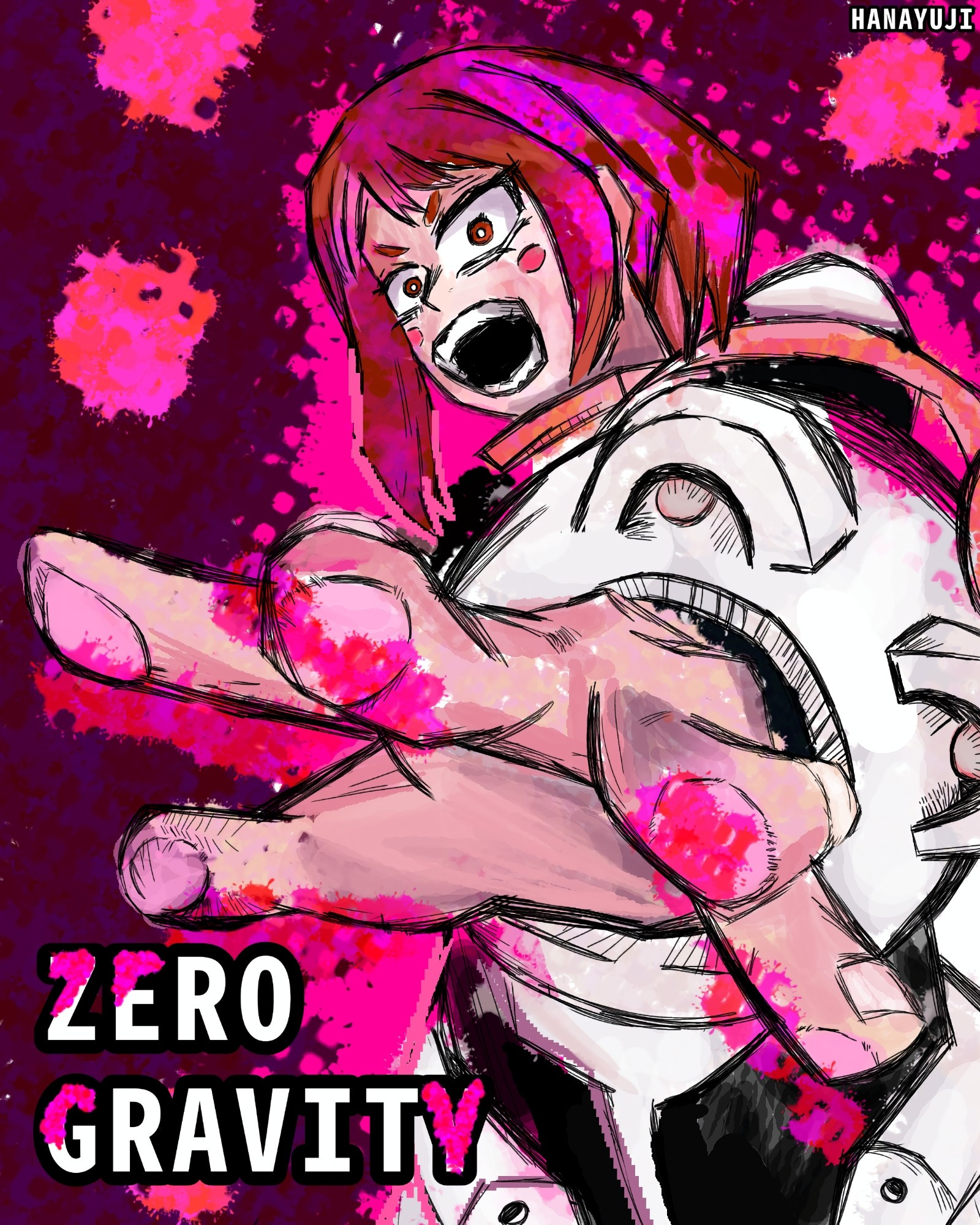 Personagem Uraraka Ochako (mangá: Boku No Hero Academia). 
Em comemoração ao episódio 158 ou episódio 20 da sétima temporada desenhei ela !