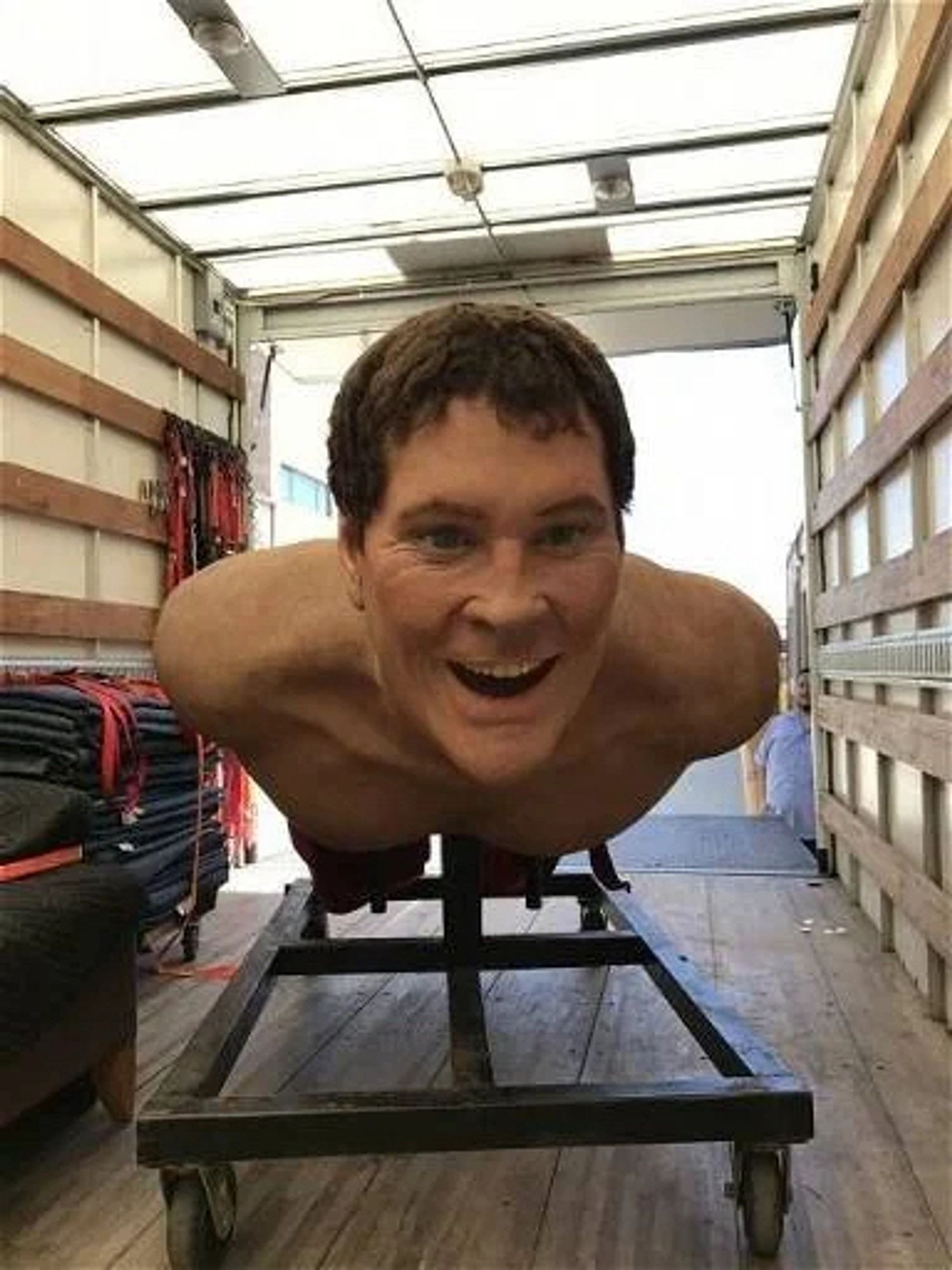 the giant david hasselhoff model from the spongebob squarepants movie