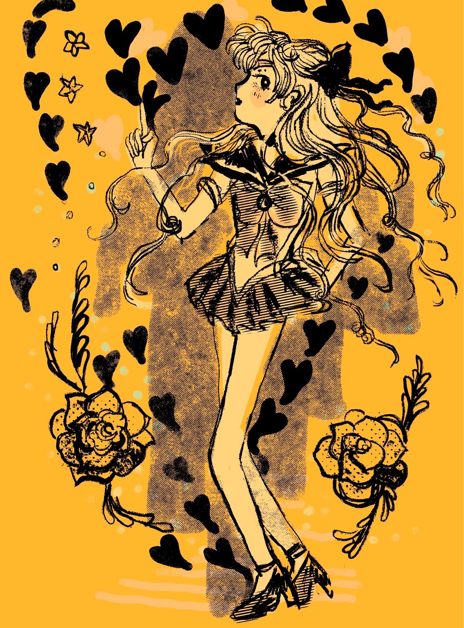 Arte of minako aino aka as mina aka as sailor venus aka as SAILOR V shes so awesome