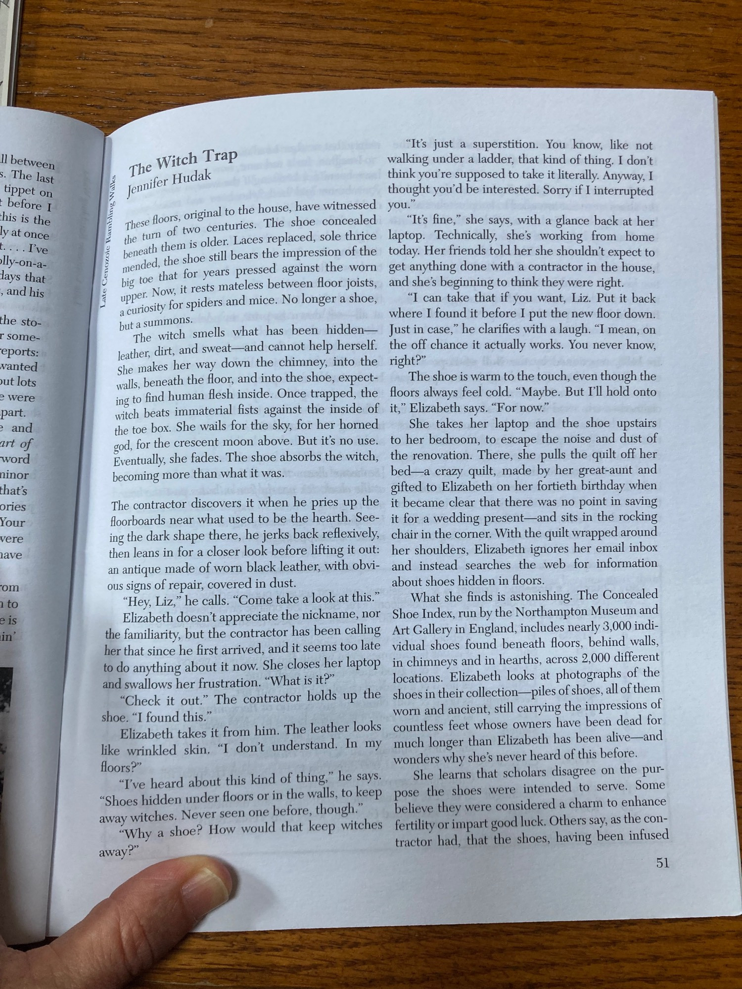 The first page of my story, “The Witch Trap,” on pg 51 of the magazine