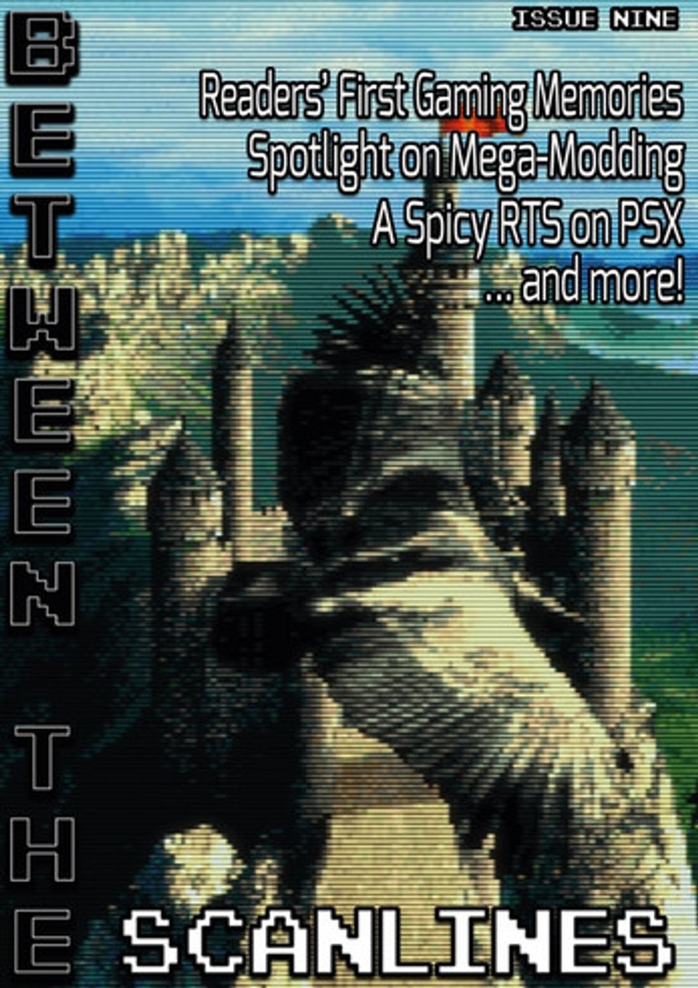 Issue nine's cover features a bird of prey flying over a castle with Readers' First Gaming Memories, Mega-Modding, and a Spicy RTS on PSX as the feature articles.