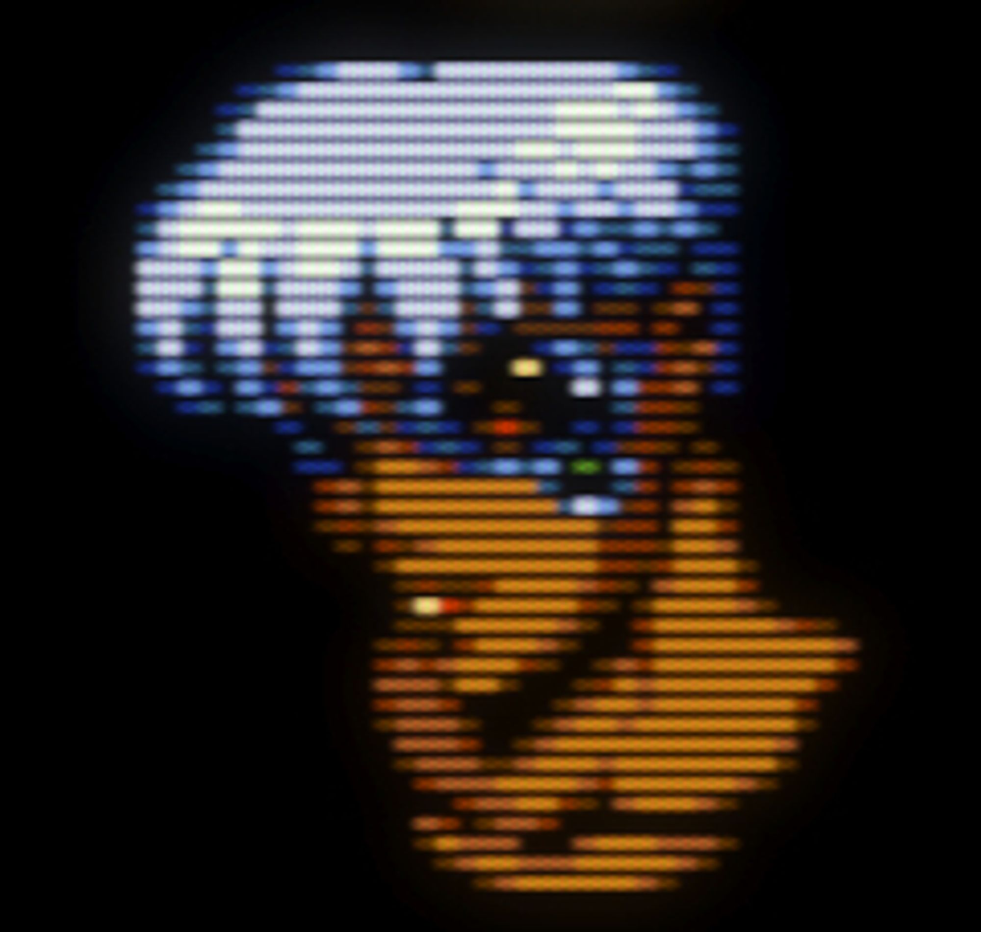 Oof. Jade. <3 She's a white-haired tomboy with shortish hair and a cybernetic eye. Def my fave. All the pics are pixel art headshots with visible scanlines.