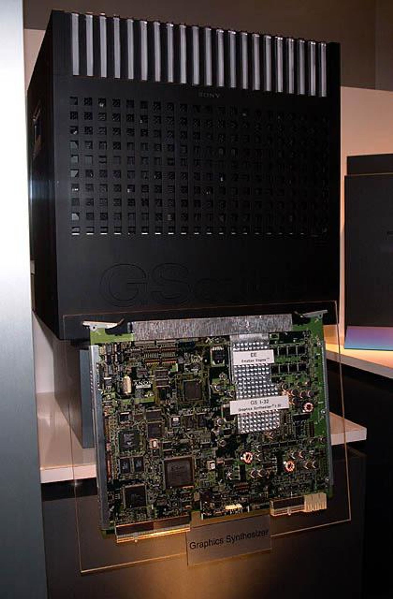 A photo of the GSCube with the huge motherboard displayed