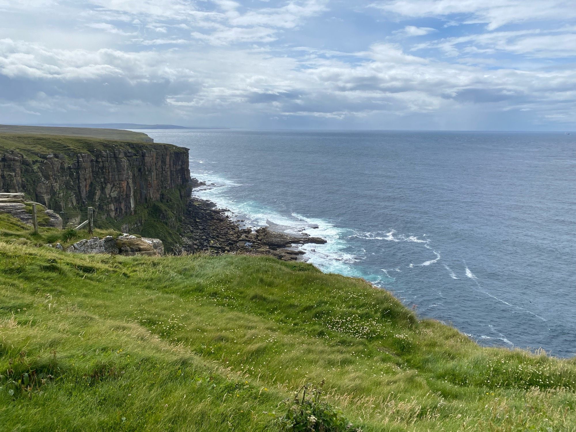 Grassy cliffside by the ocean.