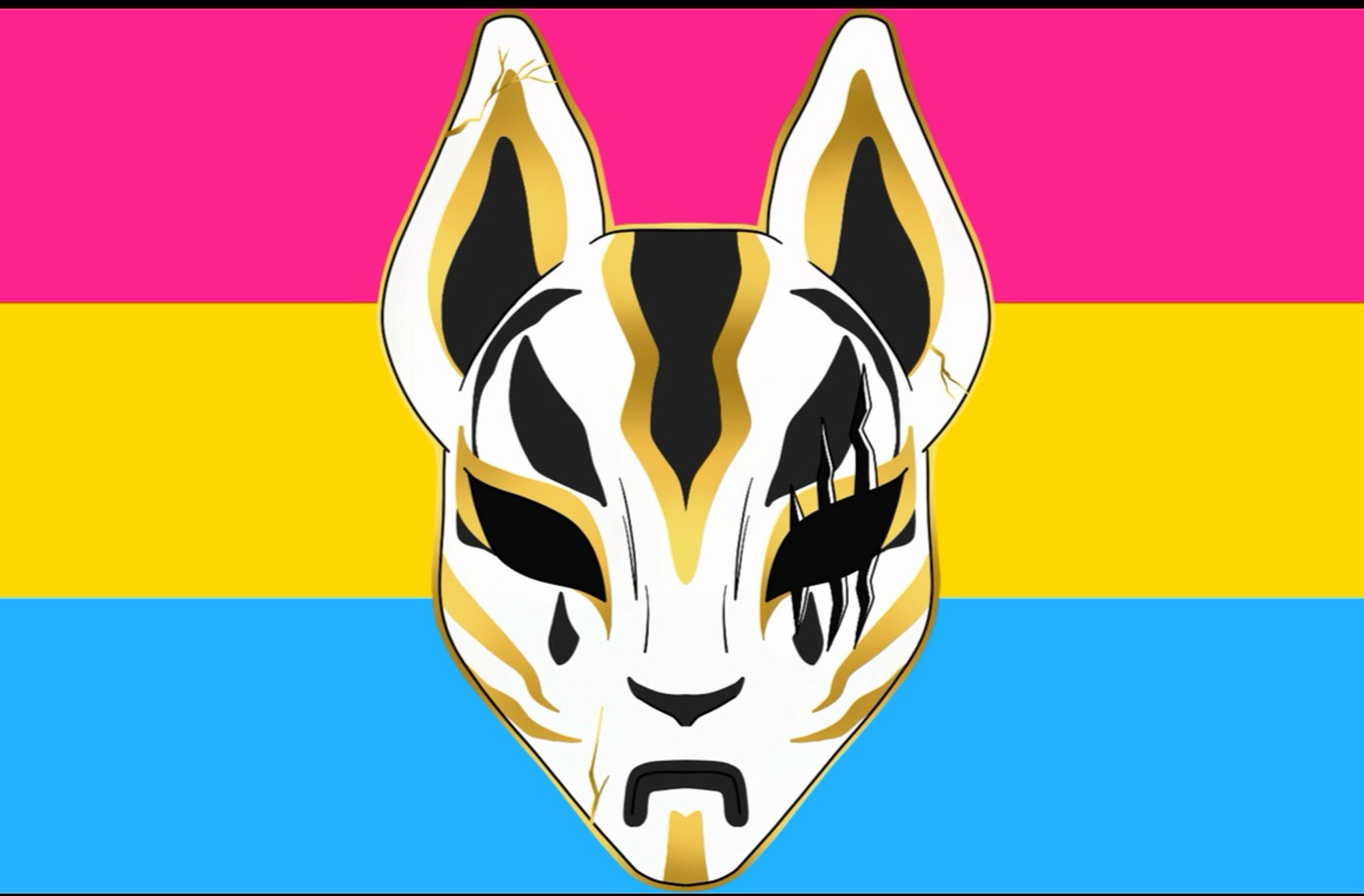 killerkitsune logo over a pansexual flag