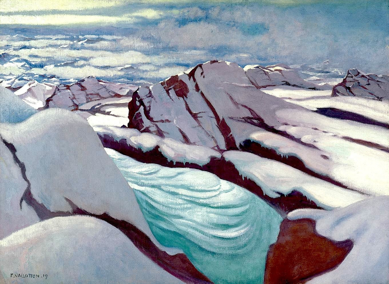 "Hautes Alpes, glaciers et pics neigeux" (1919) by Felix Vallotton