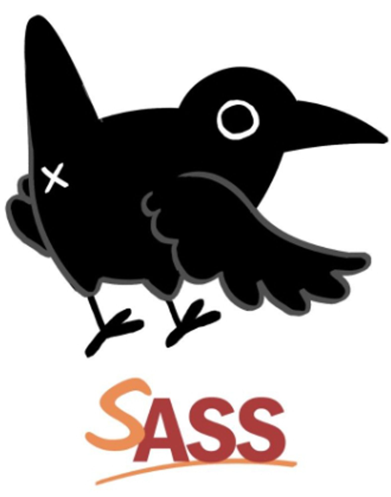 a closeup of the last panel of the above comic. it's a drawing of a crow with an X for a butthole and the word SASS beneath.