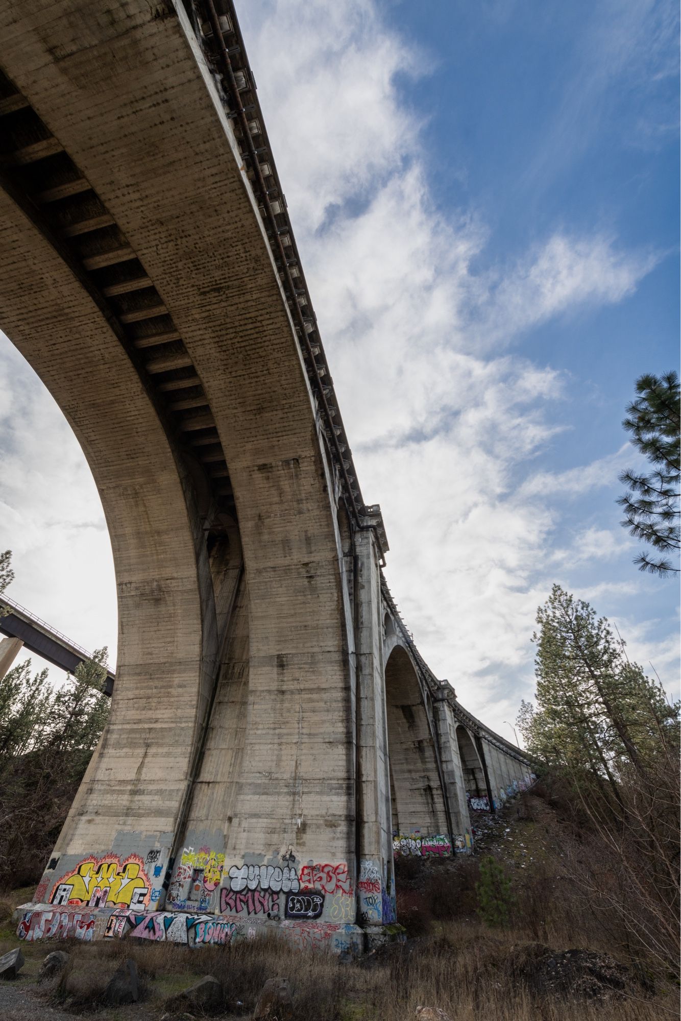 Underside of the Sunset Bridge in Spokane, Wash.