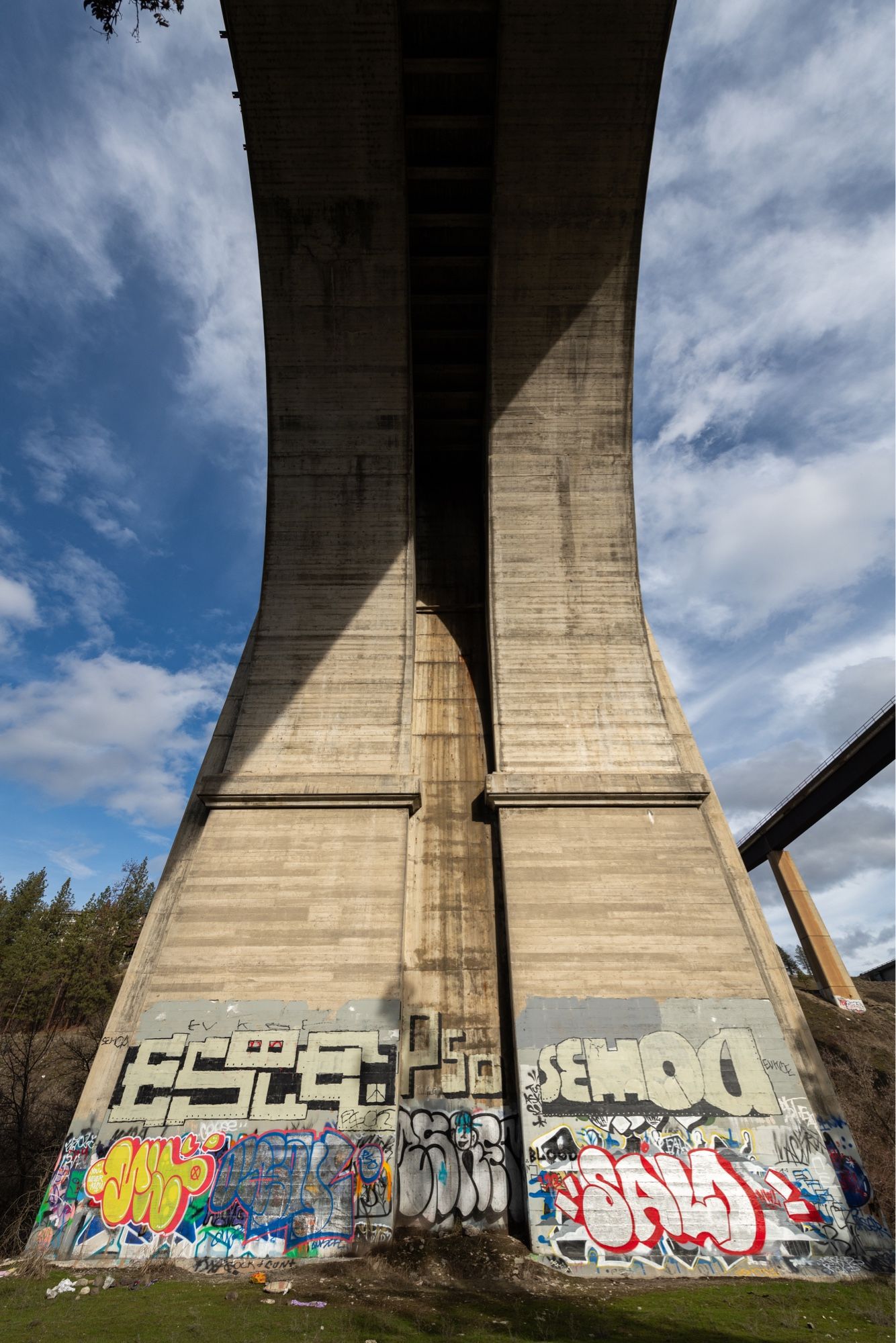 Underside of the Sunset Bridge in Spokane, Wash.