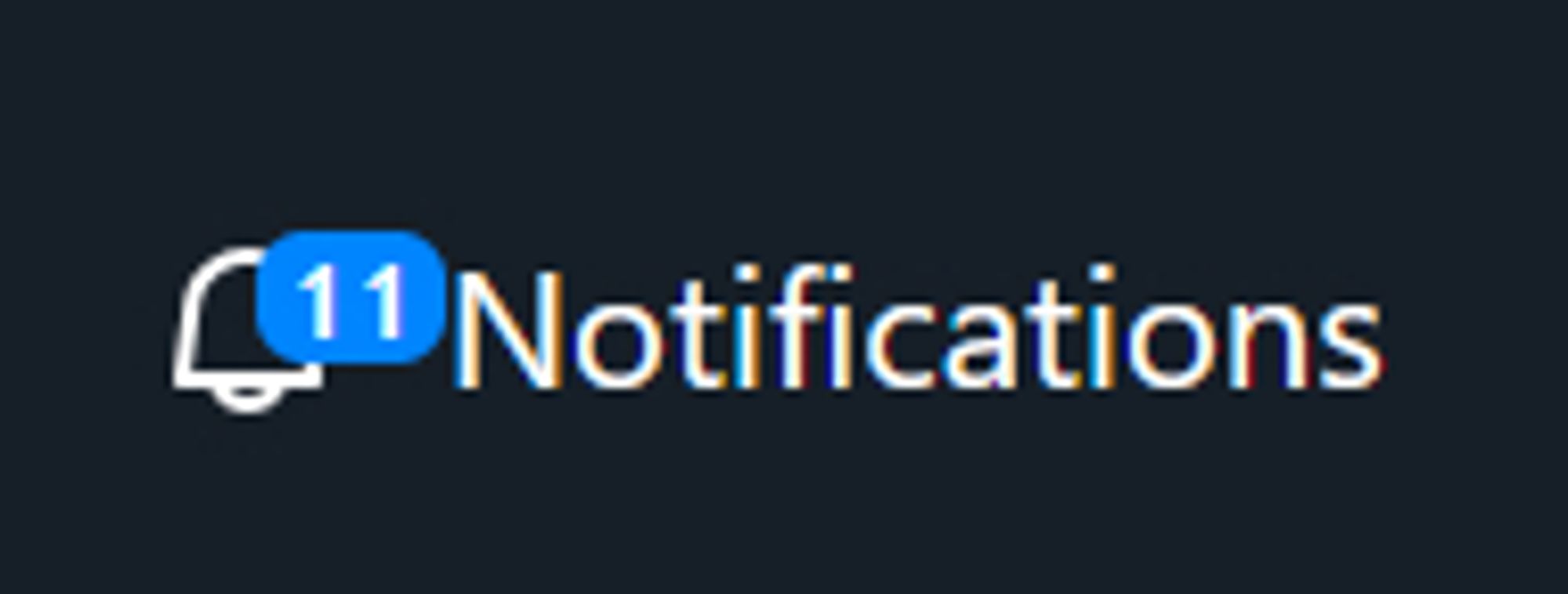 a screenshot of the notification tab with 11 notifications pending