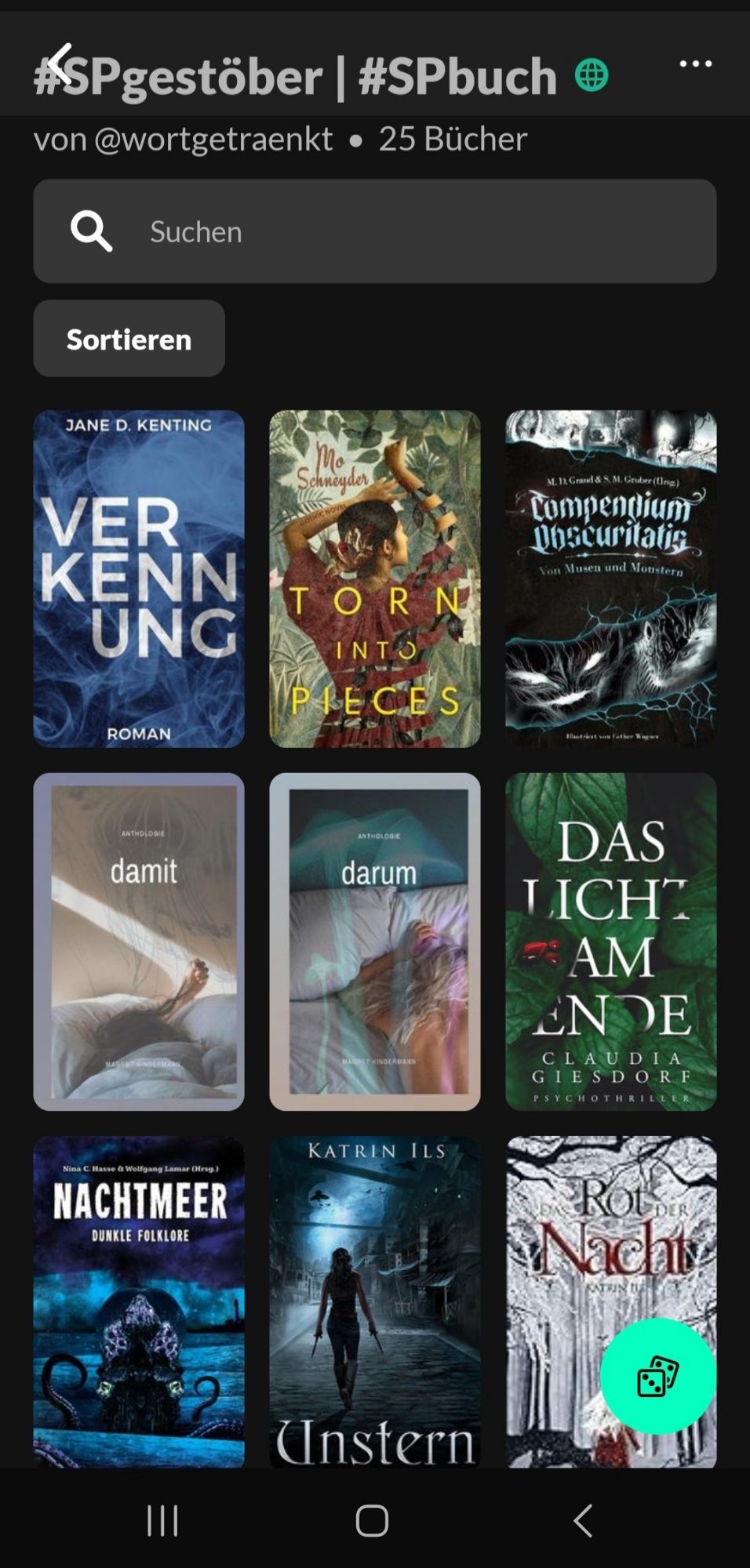 Screenshot meiner read-o App und der genannten Liste