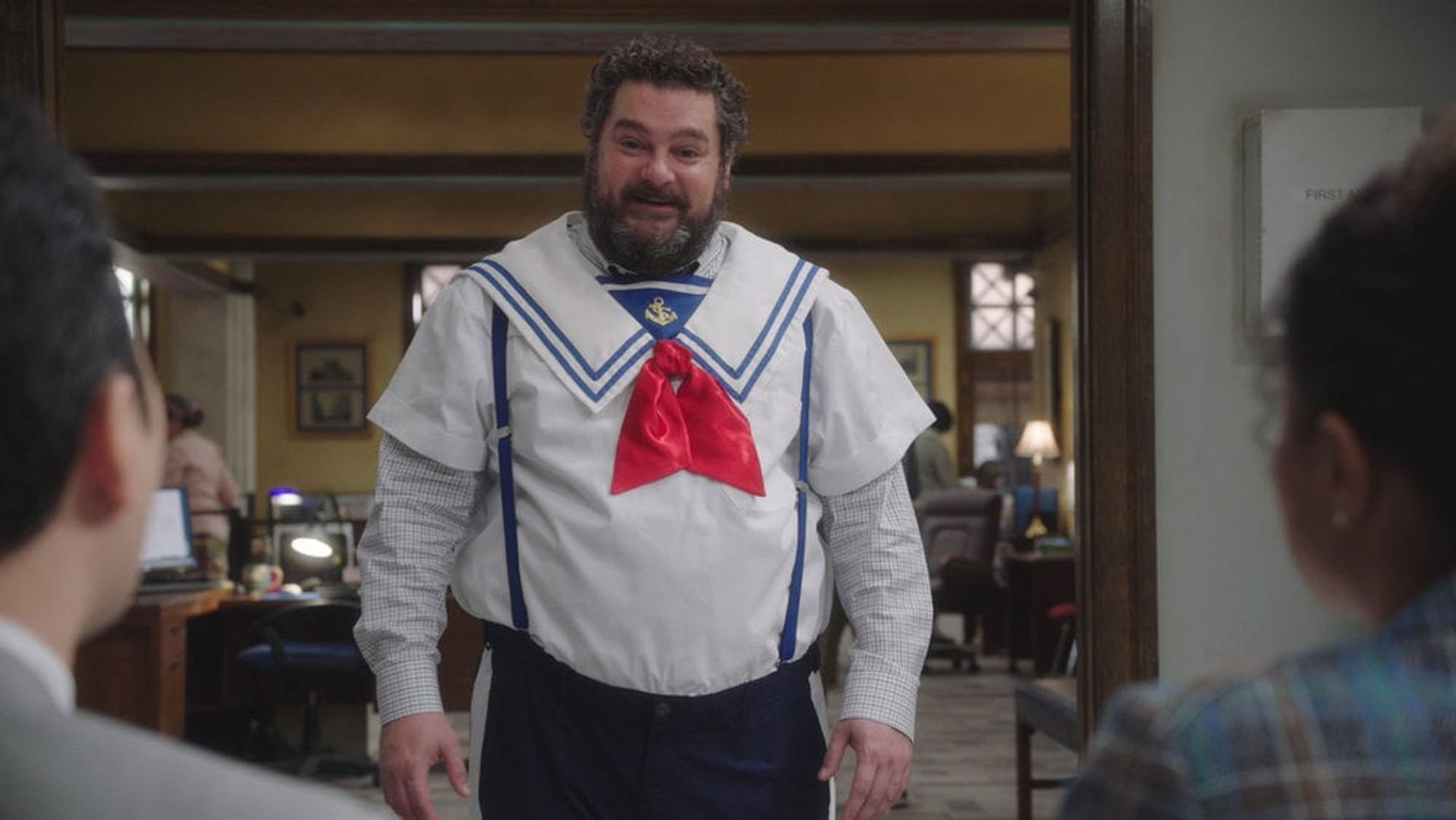 a photo of Bobby Moynihan from SNL. Because he's in a sailor suit like Barret, GET IT