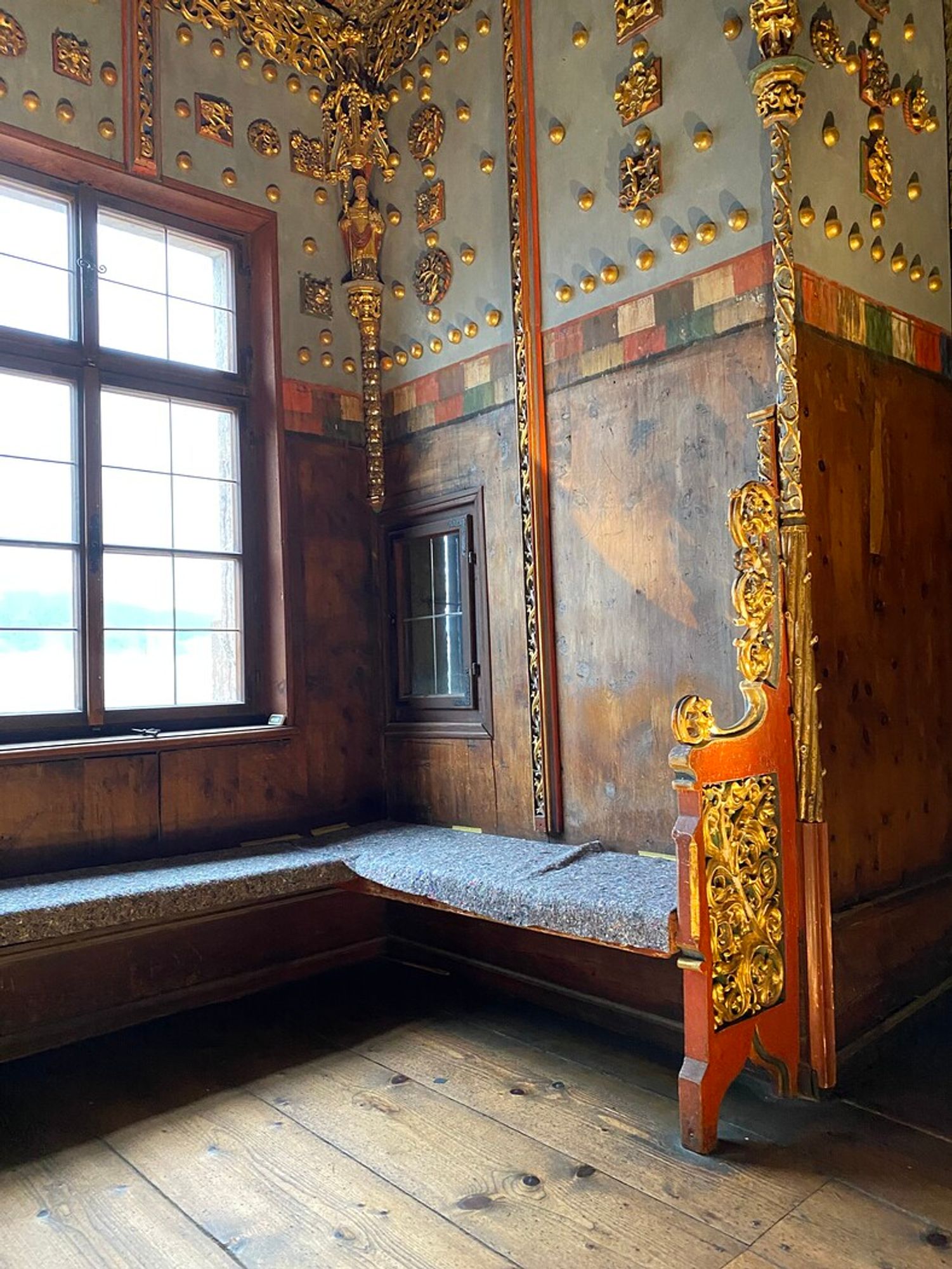 View of a 16th century wood-paneled state room in Hohensalzburg Castle