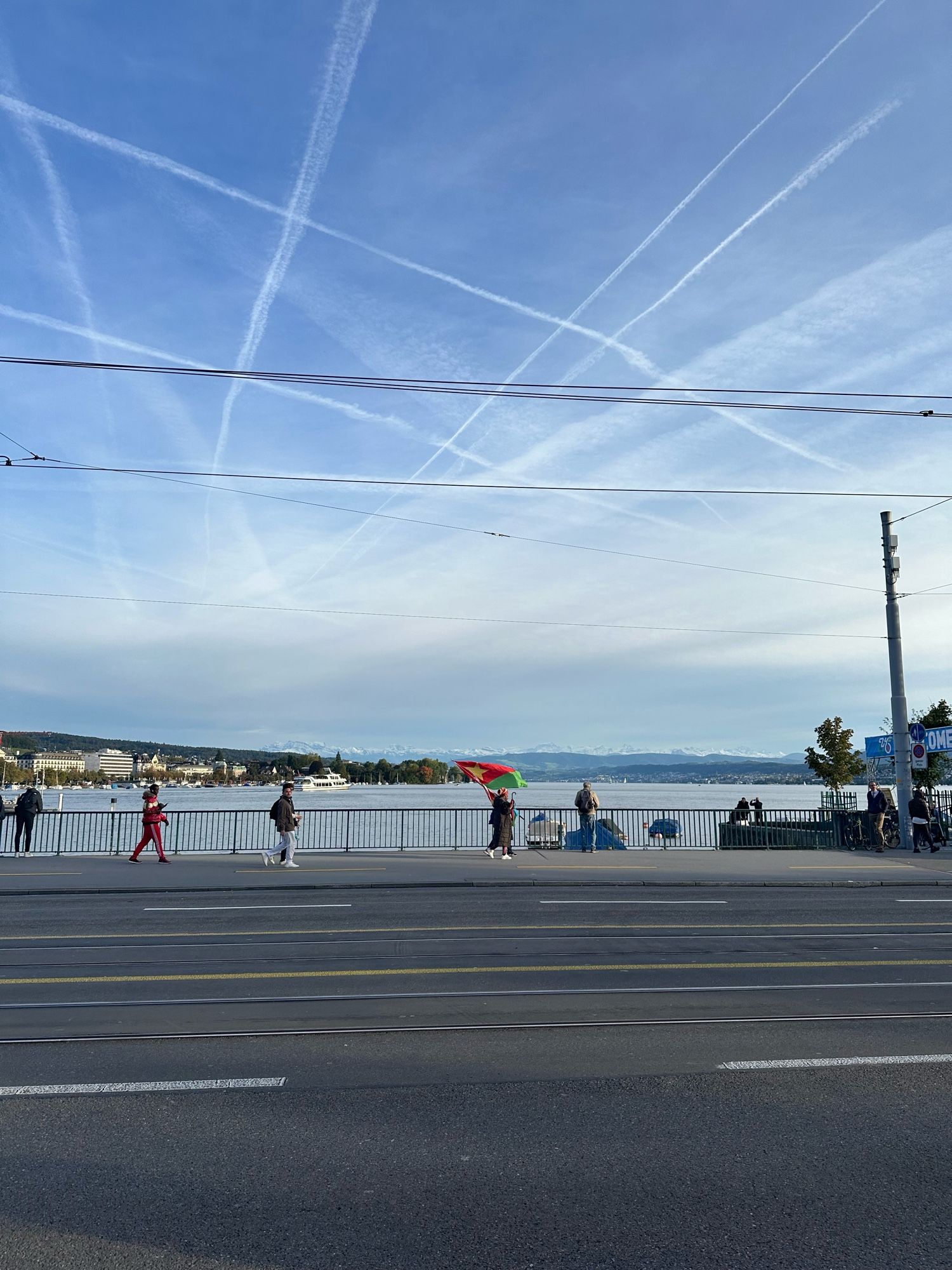 Zürichsee mit Alpen