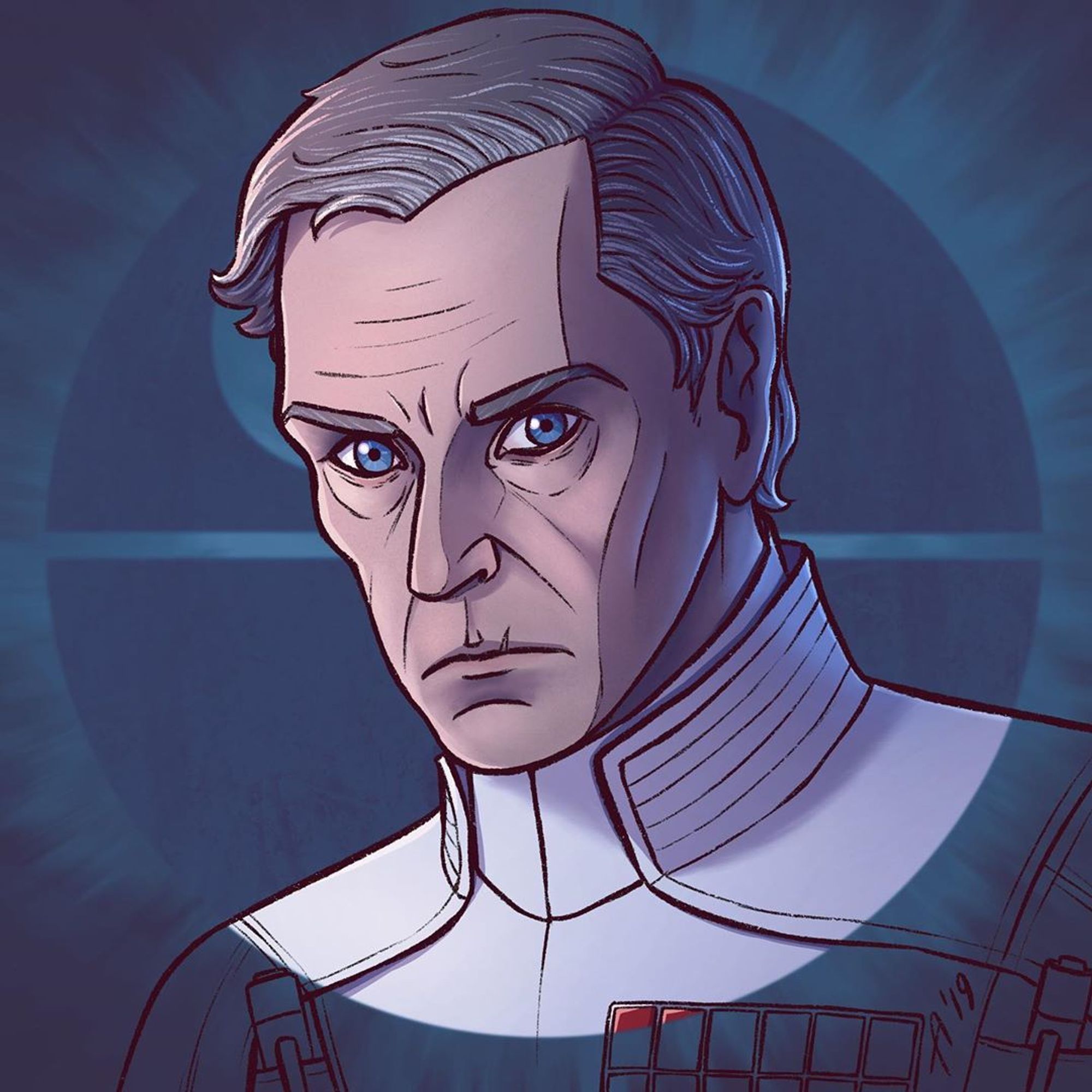 digital drawing (ipad, procreate): portrait of Director Krennic from Star Wars: Rogue One